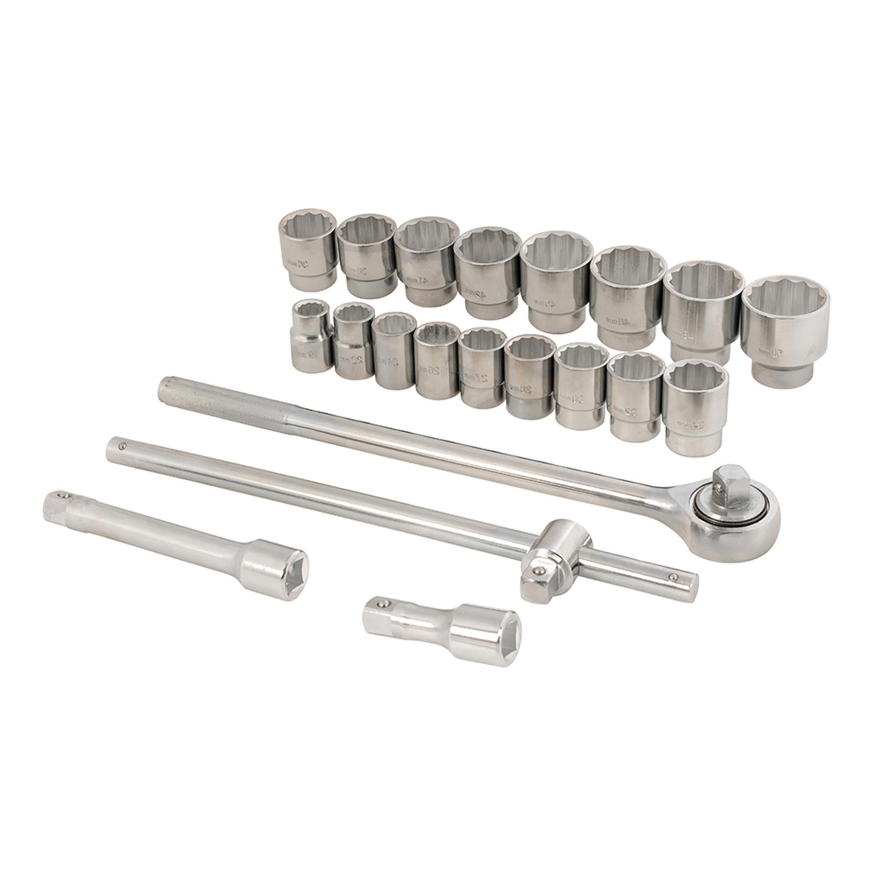 Socket Set 3/4" Drive Metric Wrench 21Pce 19-50mm Hand Tools High Quality