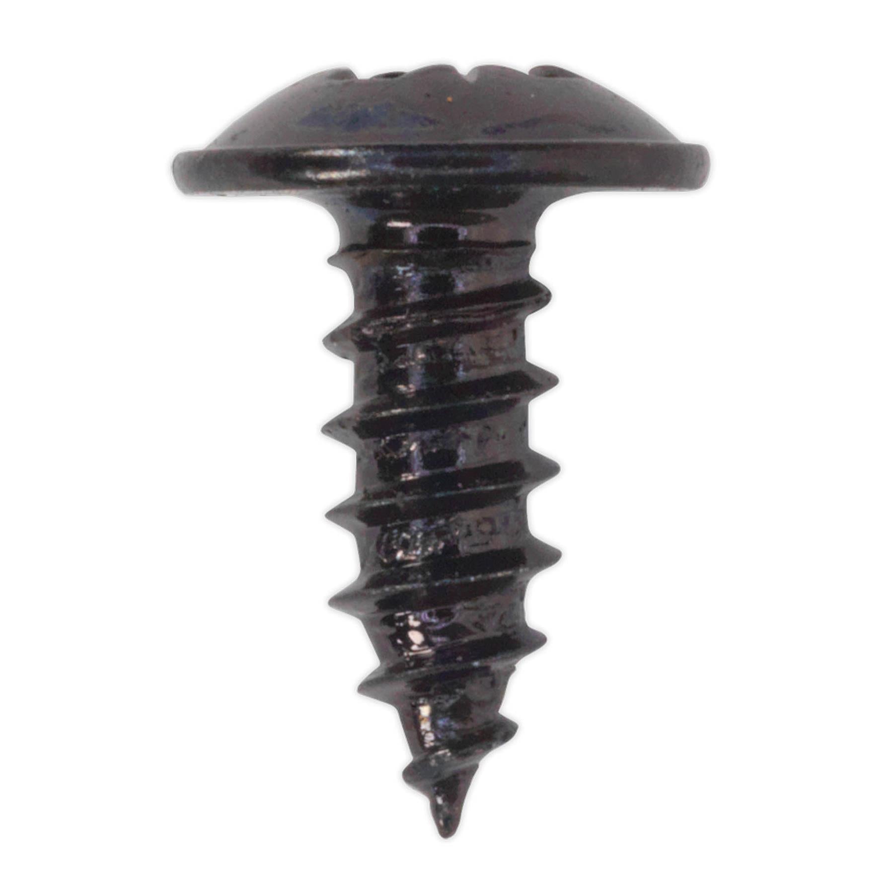 Sealey Self Tapping Screw 3.5 x 10mm Flanged Head Black Pozi Pack o