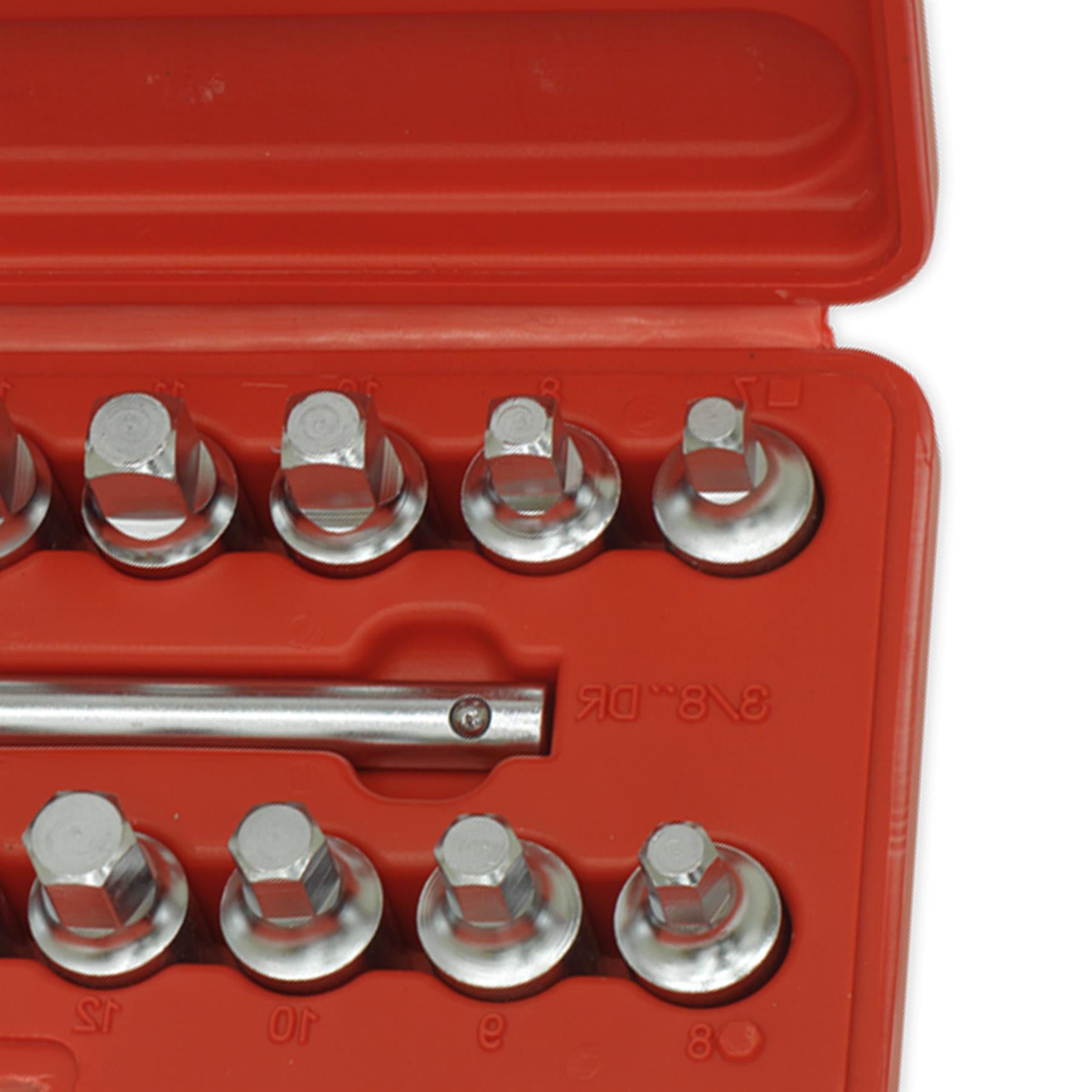 Sealey Oil Drain Plug Key Set 21pc 3/8"Sq Drive