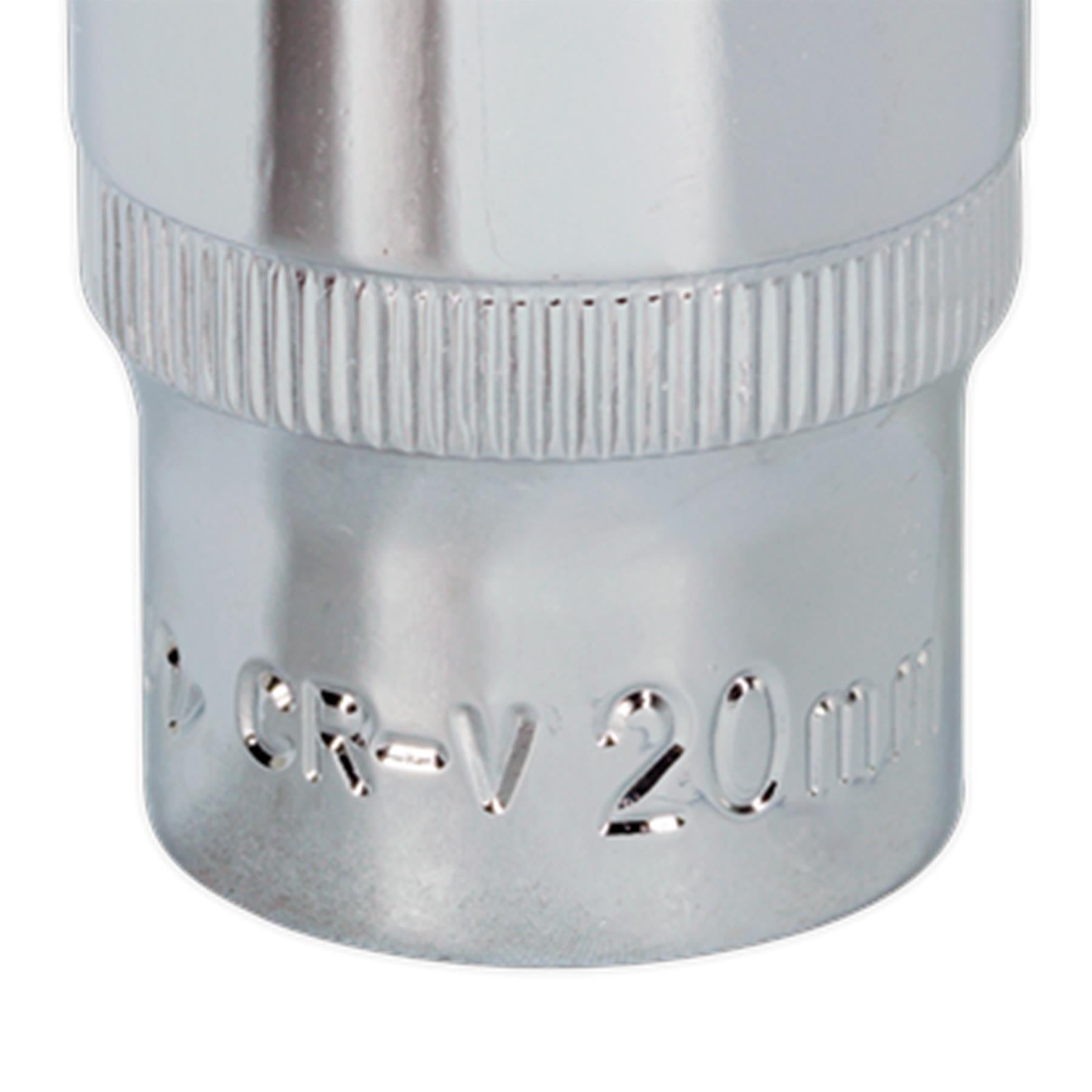 Sealey WallDrive Socket 20mm 1/2"Sq Drive Fully Polished