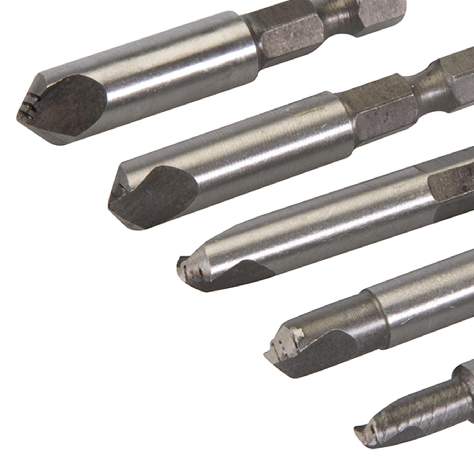 Damaged Screw Remover Set 50mm Chrome Molybdenum Steel 6.35mm Hex Shank