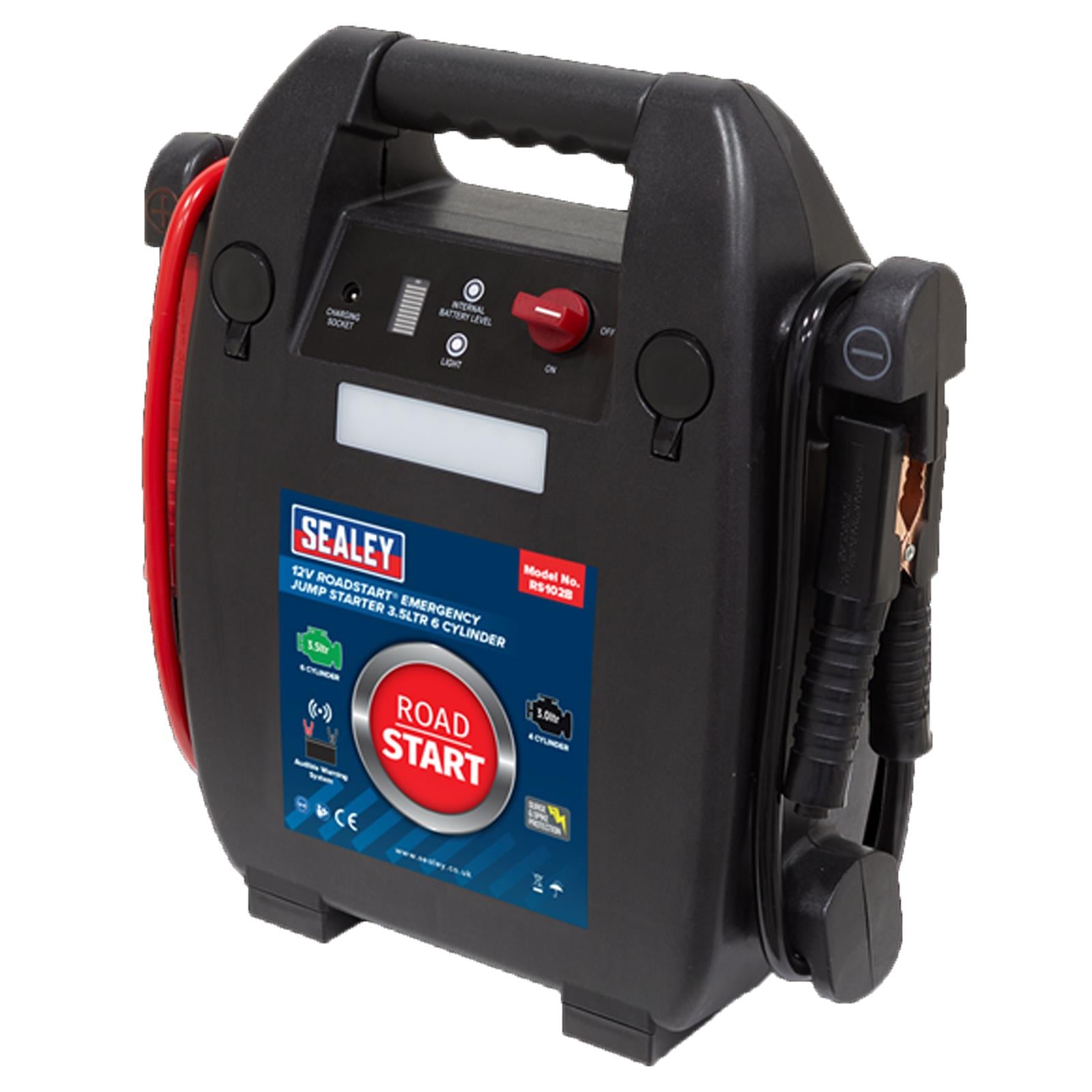Sealey RS102B RoadStart® Emergency Jump Starter 12V 3.5L 6-Cylinder