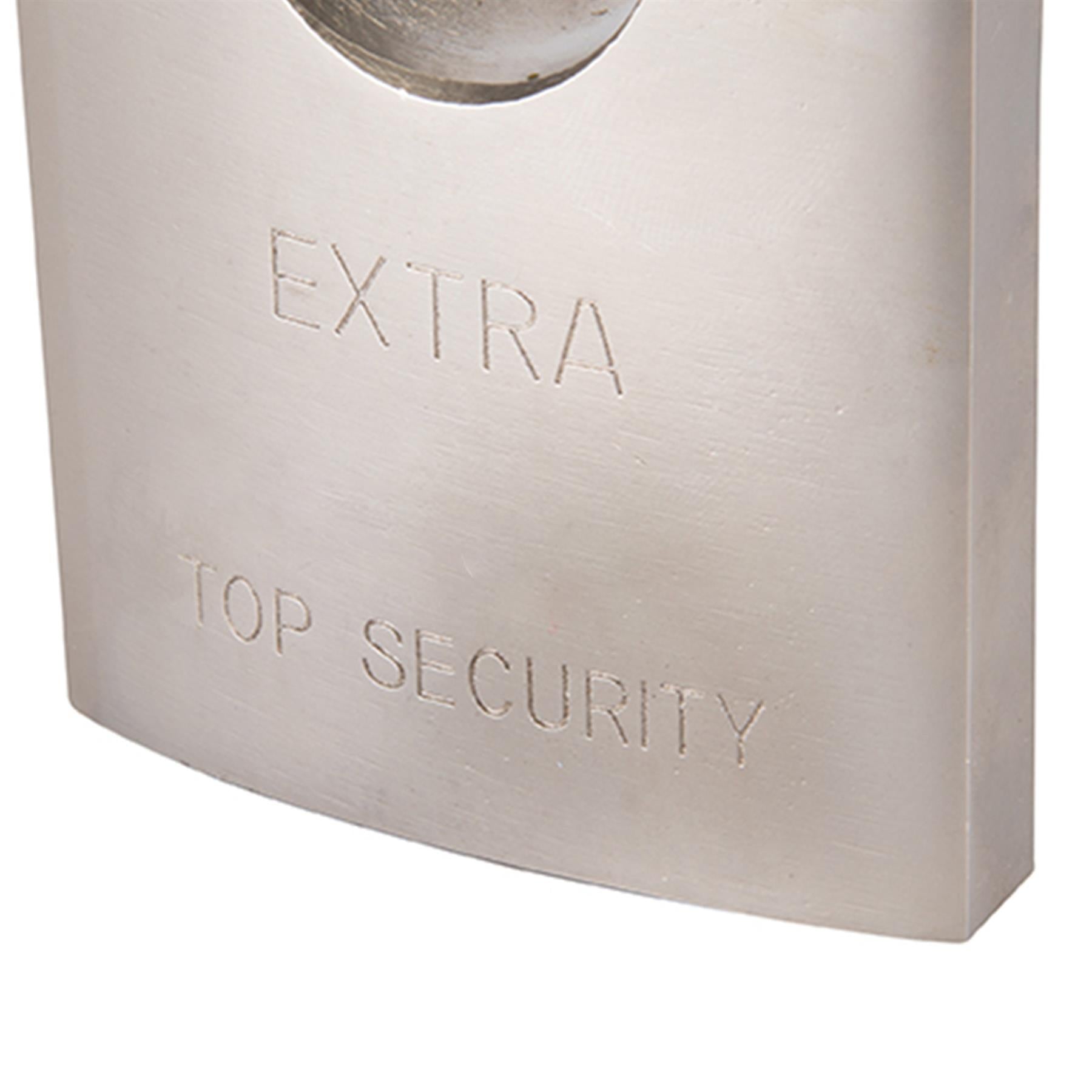 Shrouded Padlock 70mm Security Safety Burglar Chrome-Plated Steel Body & Shackle