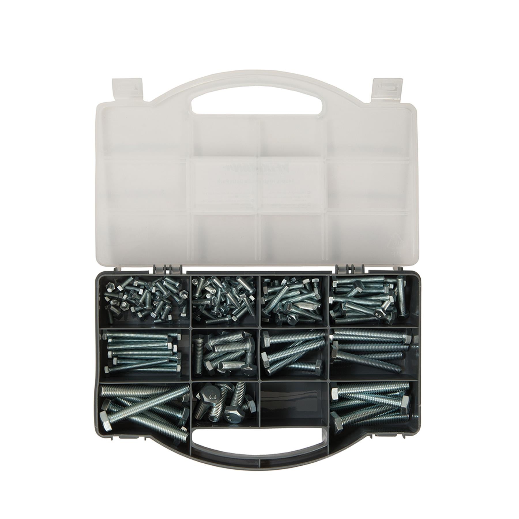 145Pce High Tensile Bolts Pack High-Tensile Steel Bzp Hex-Head Bolts Hardened