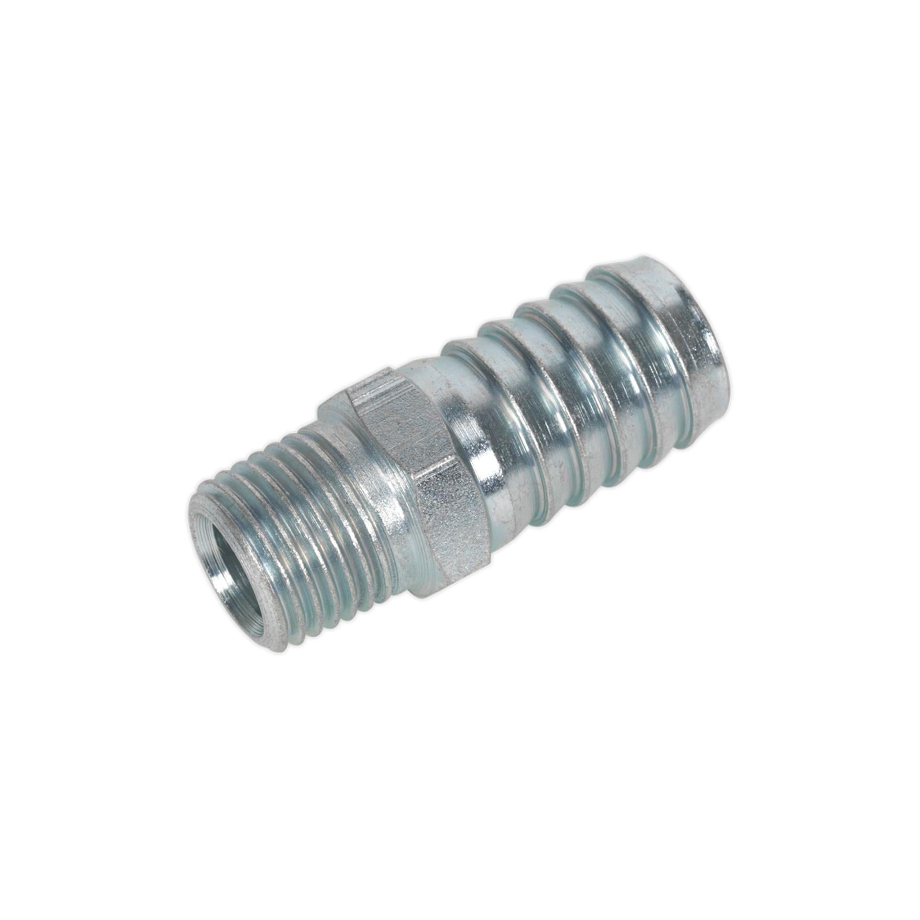 Sealey Screwed Tailpiece Male 1/4"BSPT - 1/2" Hose Pack of 5
