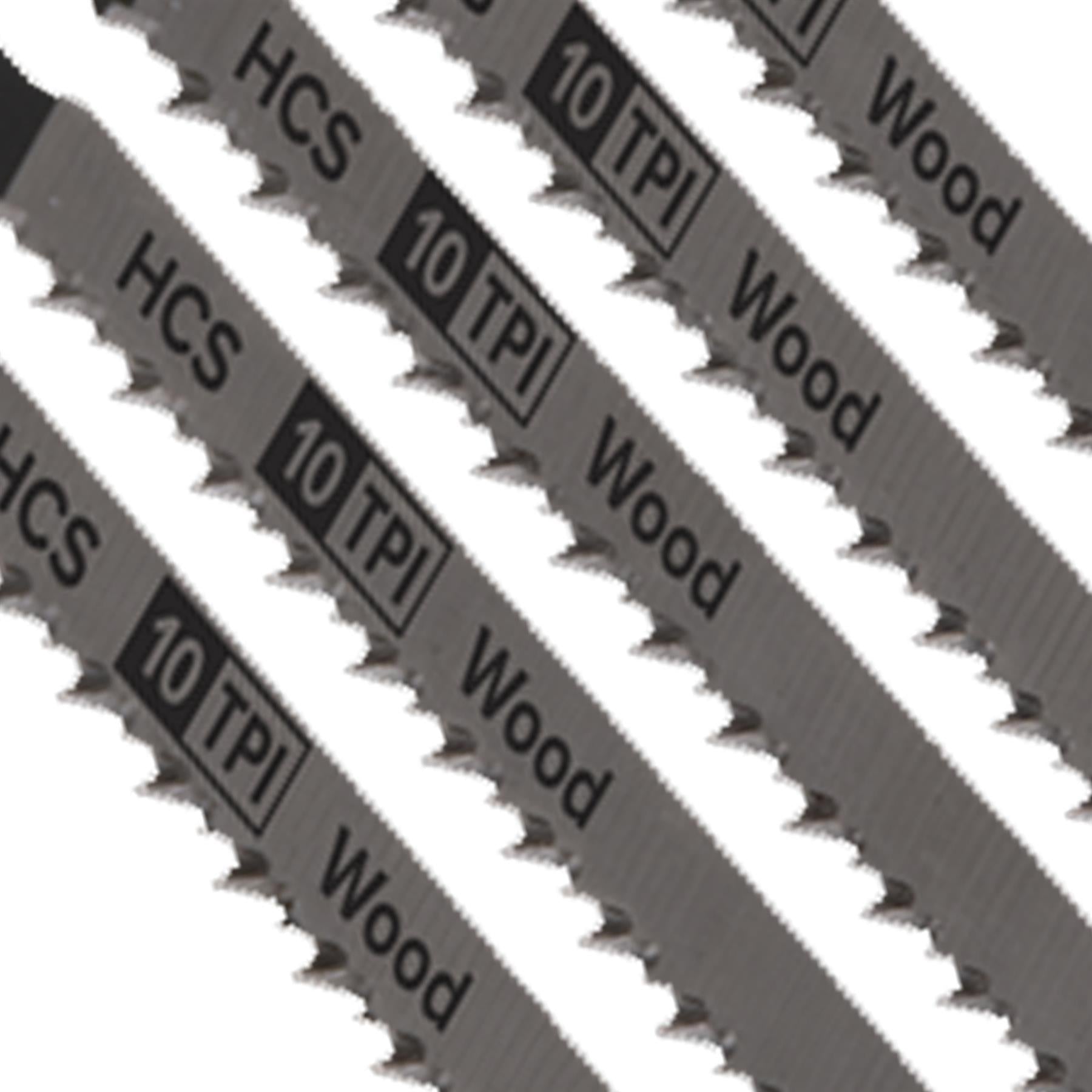 Sealey Jigsaw Blade Hard Wood 100mm 10tpi - Pack of 5