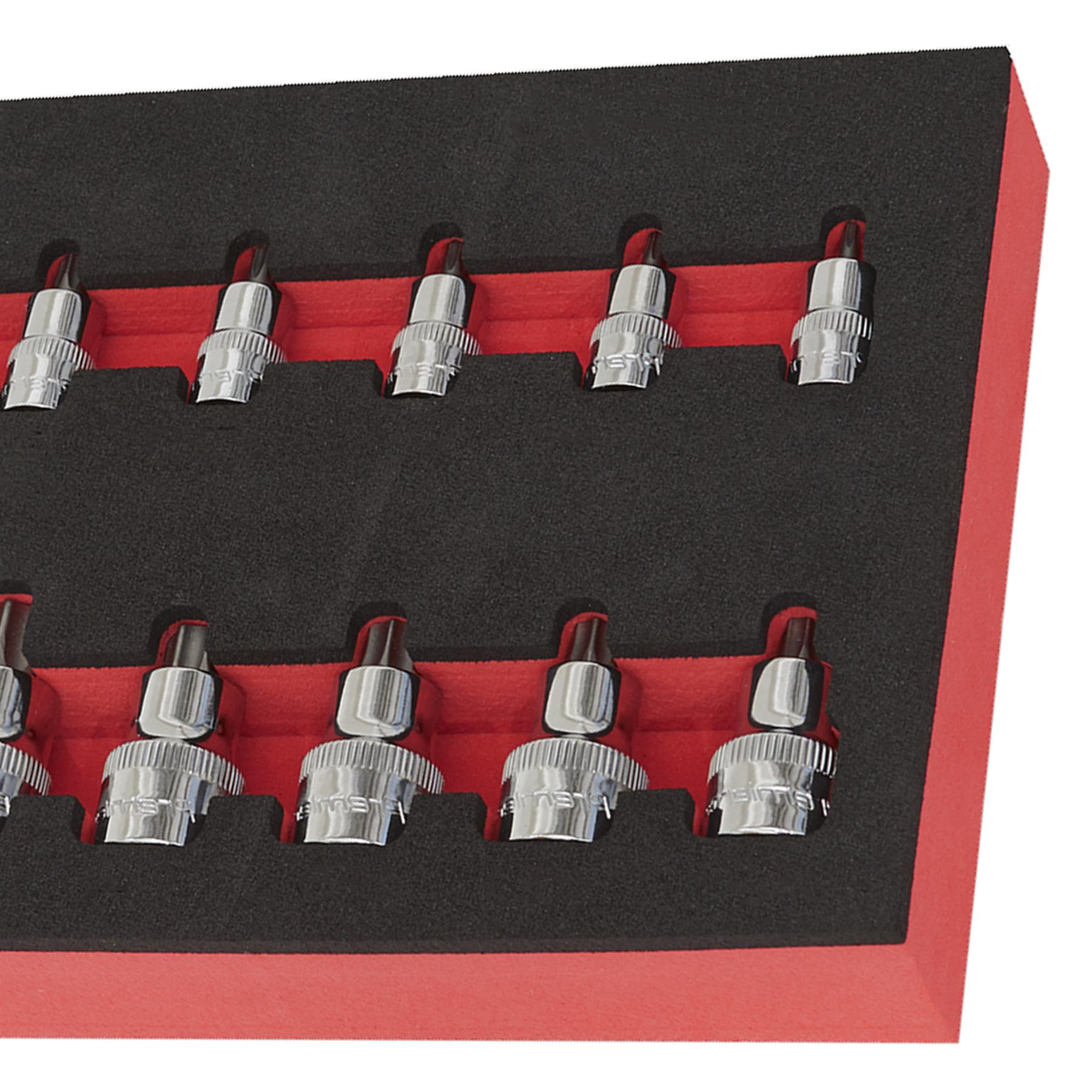 Sealey TRX-Star* Socket Bit Set 12pc Stubby 1/4",3/8"&1/2"Sq Drive