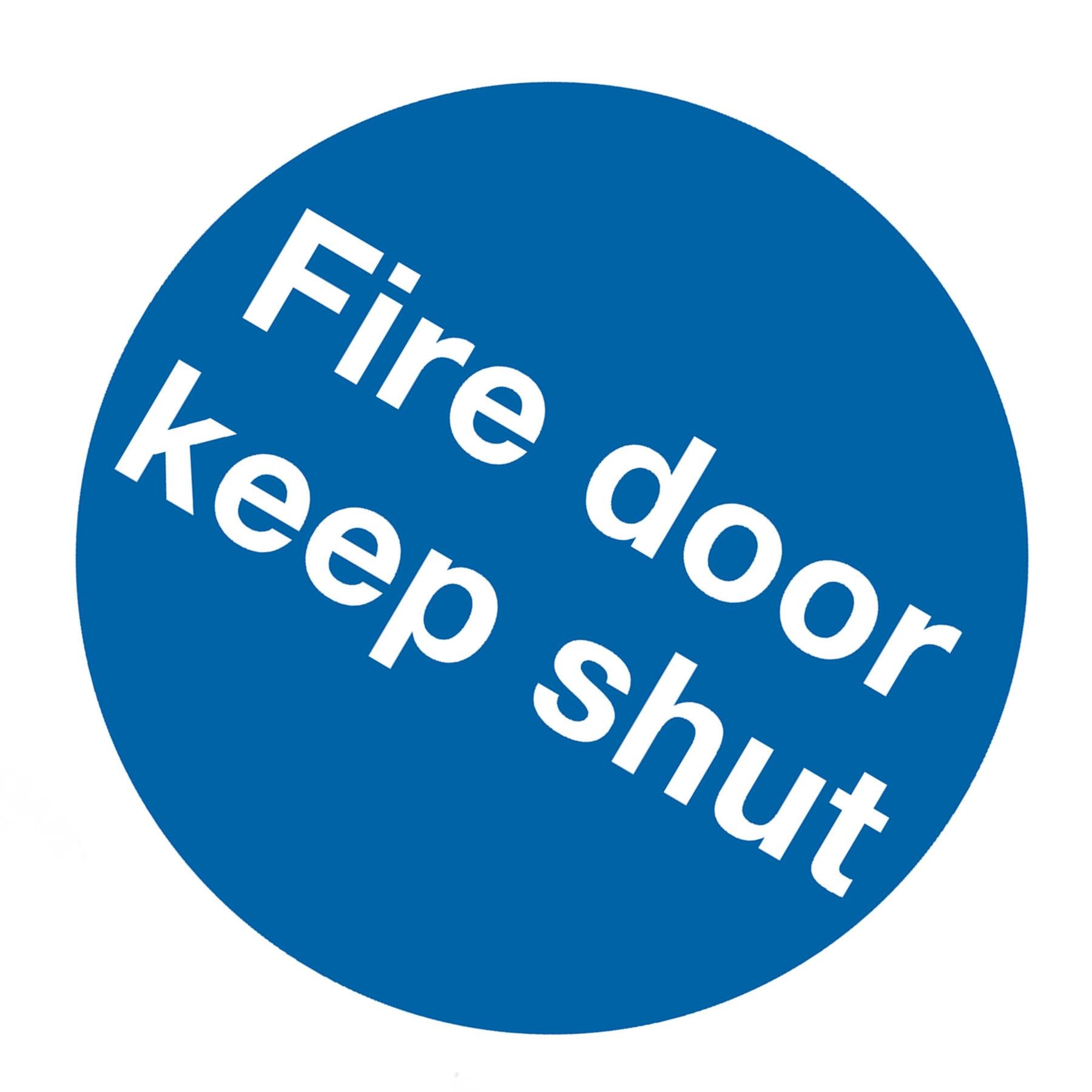 Mandatory Safety Sign - Fire Door Keep Shut - Rigid Plastic