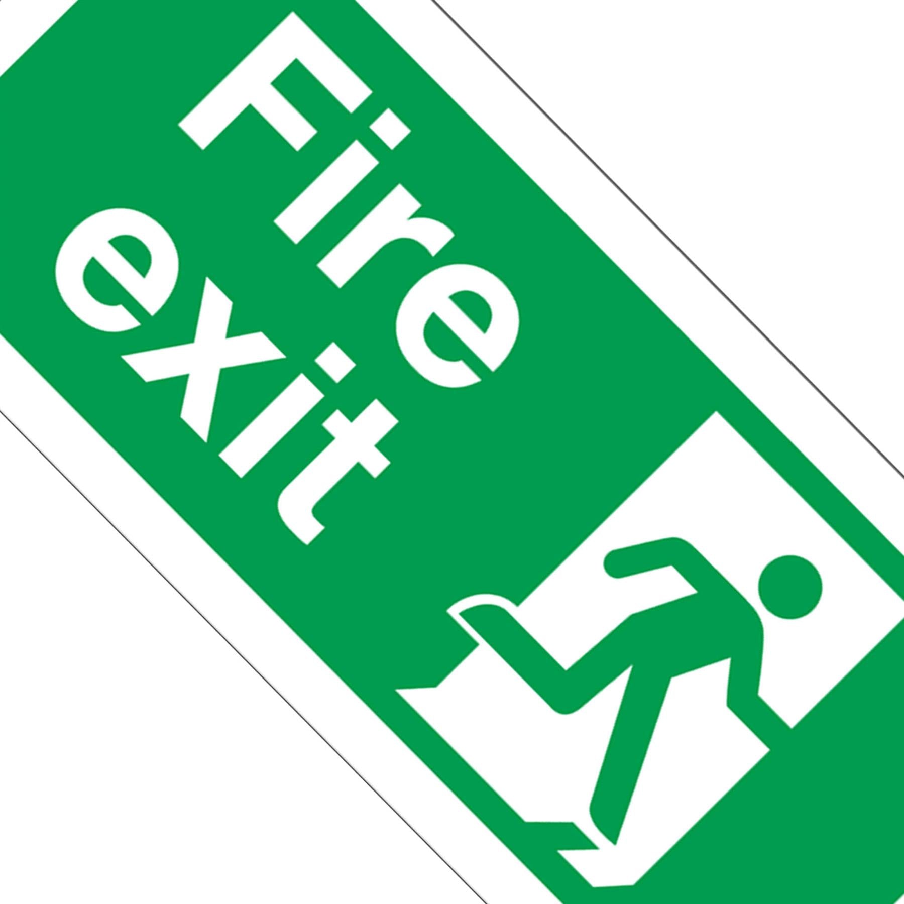 Safe Conditions Safety Sign - Fire Exit (Up) - Self-Adhesive Vinyl