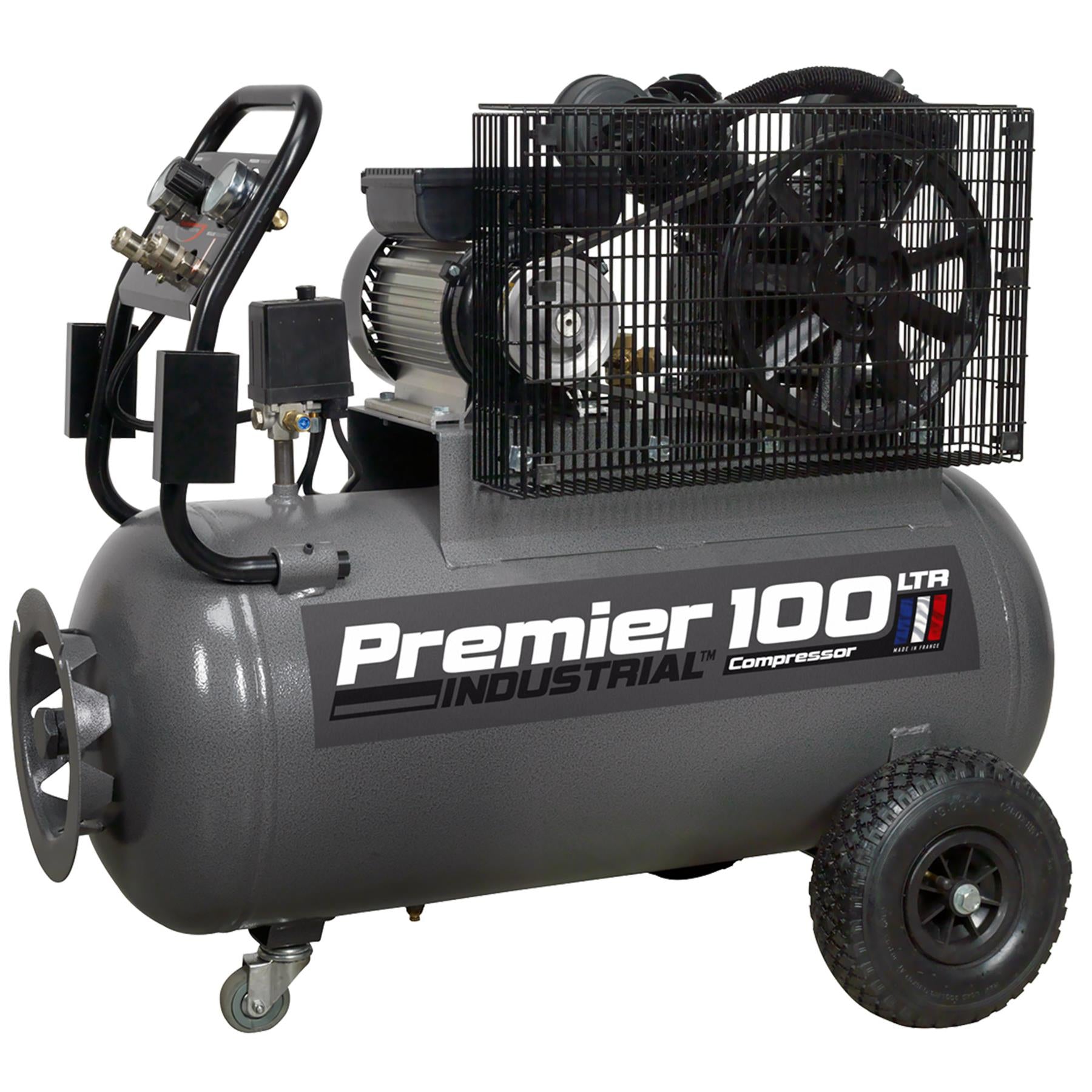 Sealey Compressor 100L Belt Drive 3hp with Front Control Panel