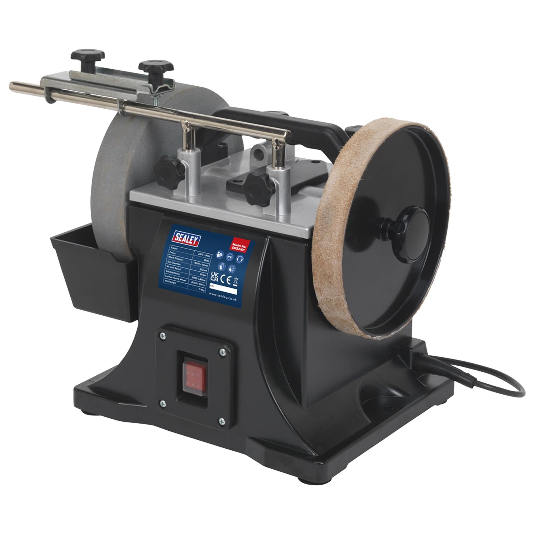 Sealey Sharpener 200mm with Honing Wheel For HSS tools