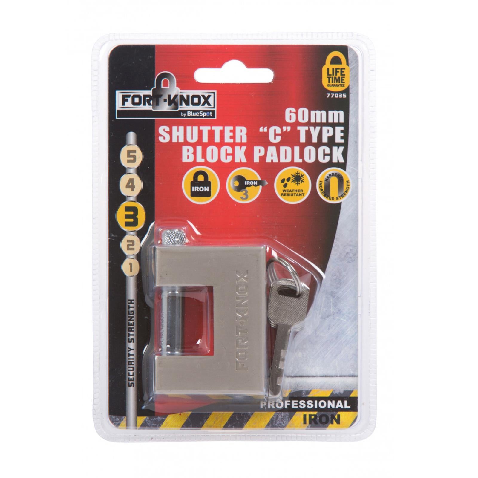 BlueSpot 60mm Padlock High Security Hardened Steel Shackle Lock