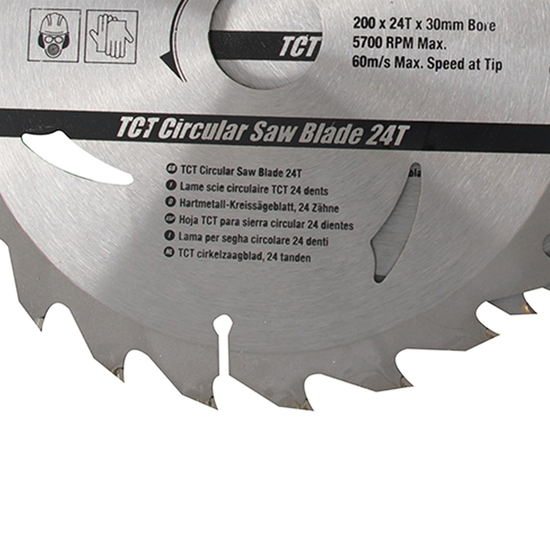 3 Piece TCT Circular Saw Blade Set 200 x 30 - 25, 18, 16mm Rings