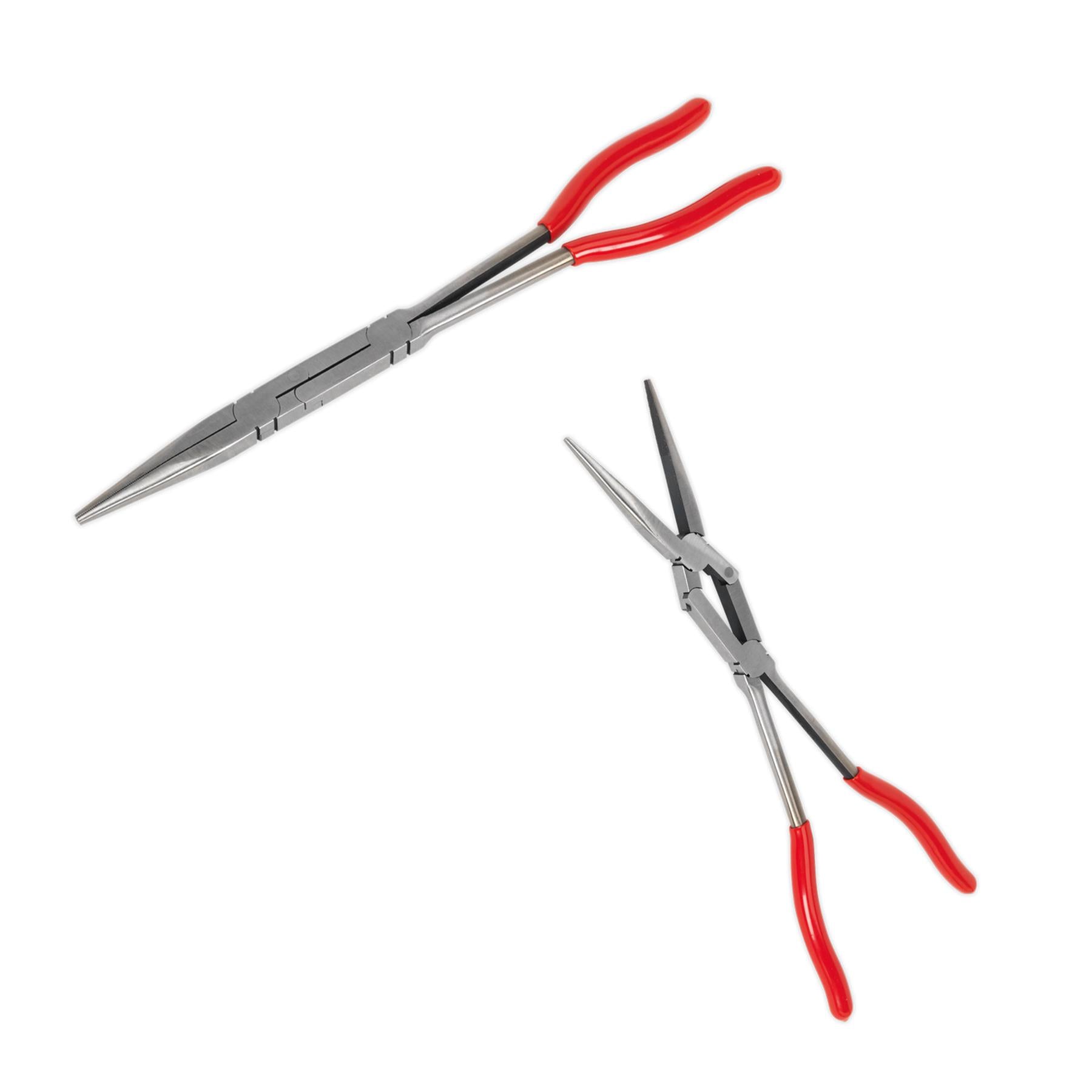 Sealey Needle Nose Pliers Double Joint Long Reach 335mm