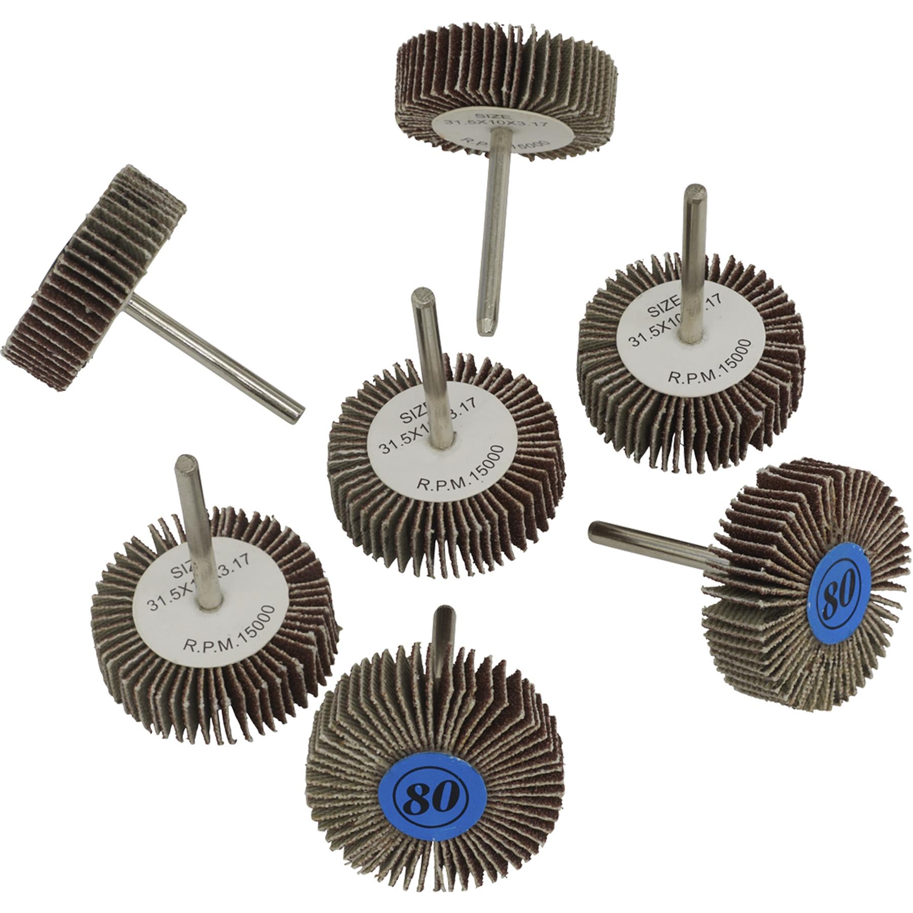 Sealey Rotary Tool Flap Wheel Set 30mm 7pc