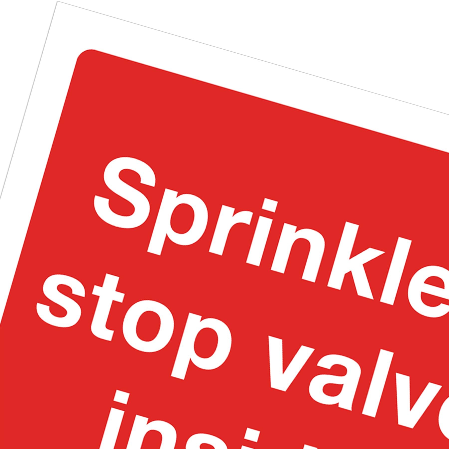Sealey Safety Sign - Sprinkler Stop Valve - Self-Adhes. Pack of 10