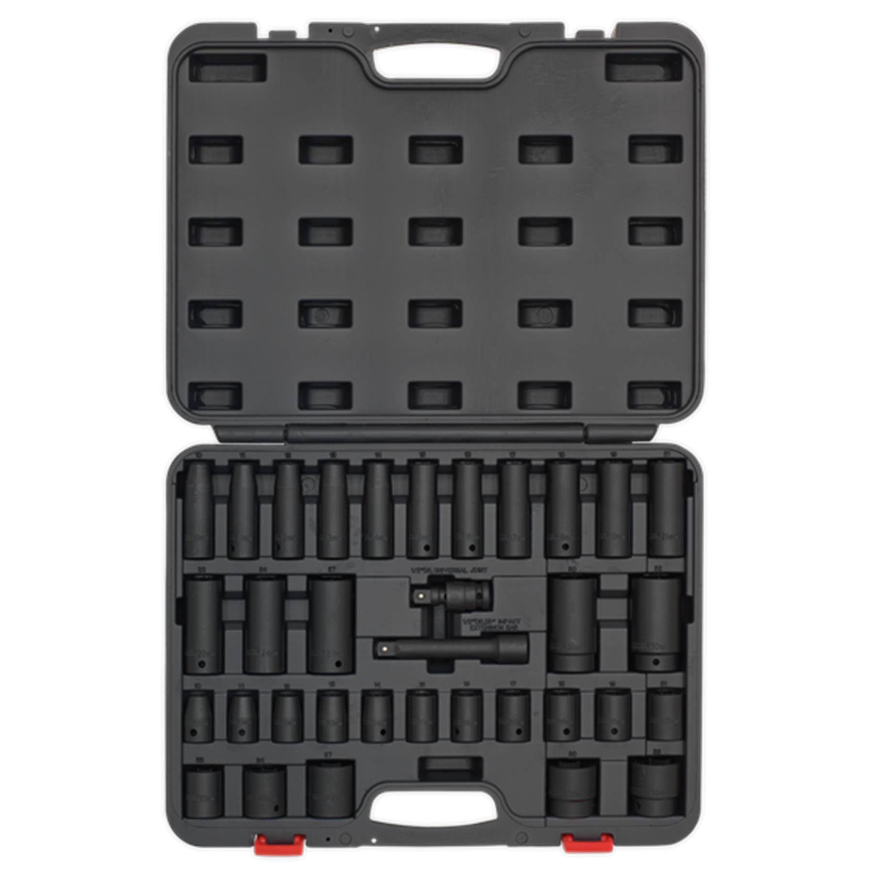 Sealey Impact Socket Set 34pc 1/2"Sq Drive Metric