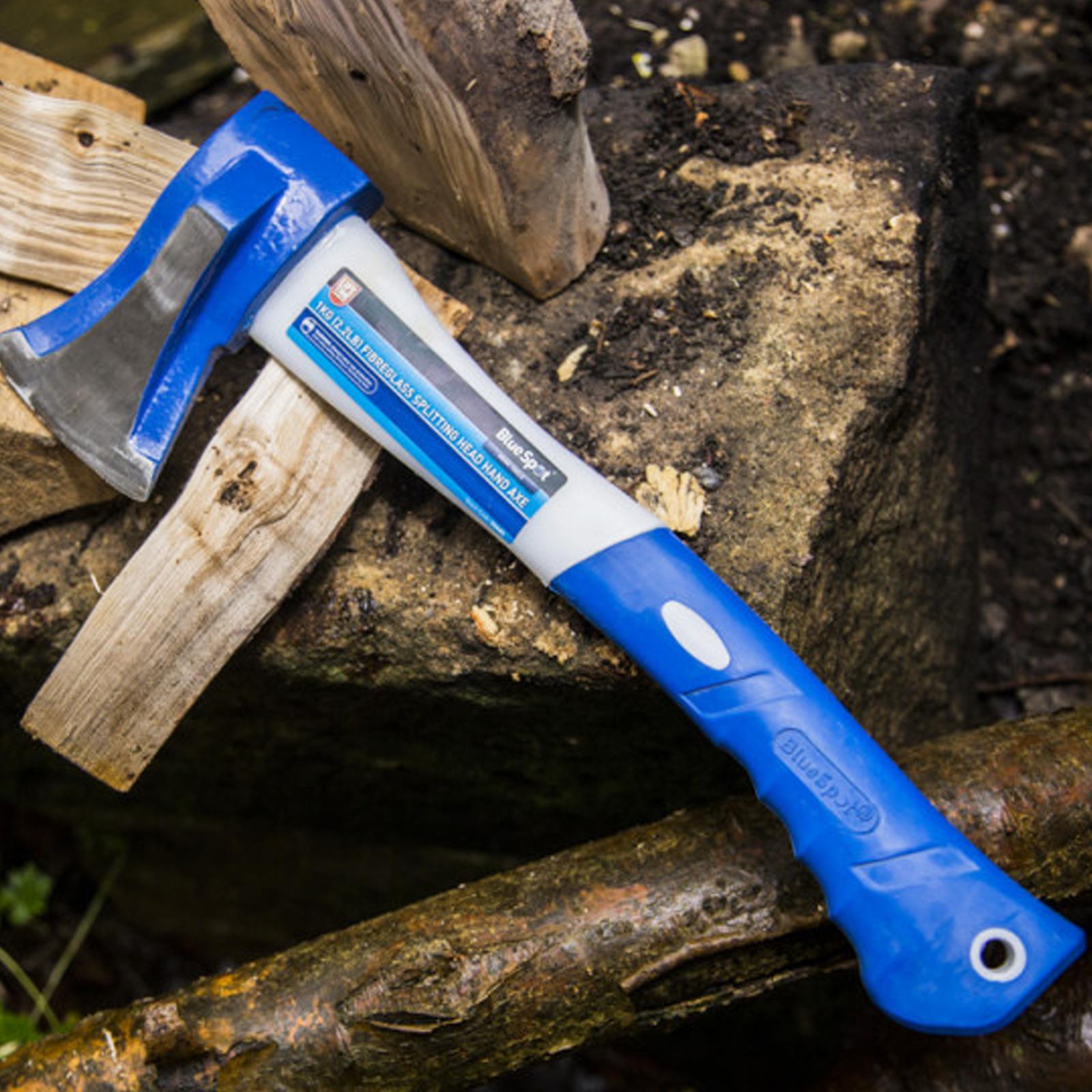 BlueSpot Splitting AXE Hatchet Fibreglass Handle Shaft Chopper Split Wood Hand Tools