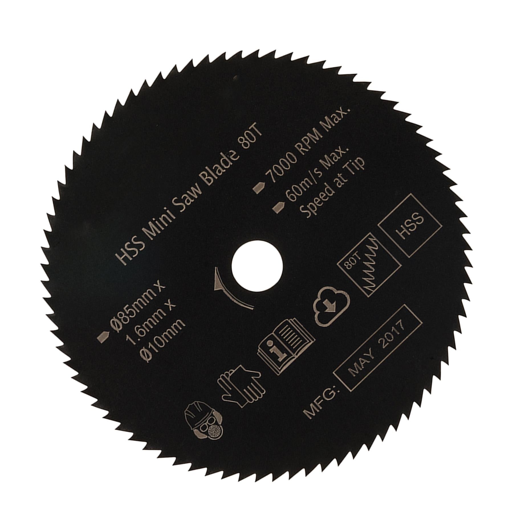 HSS Mini Saw Blade Titan Worx 85mm Diameter 10mm Bore - 80 Teeth