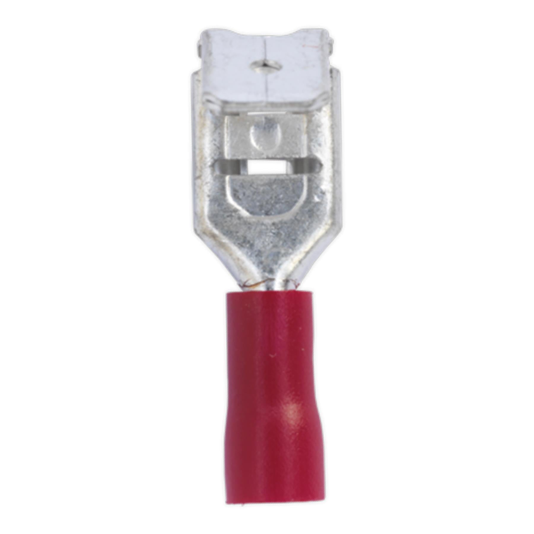 Sealey Piggy-Back Terminal 6.3mm Red Pack of 100