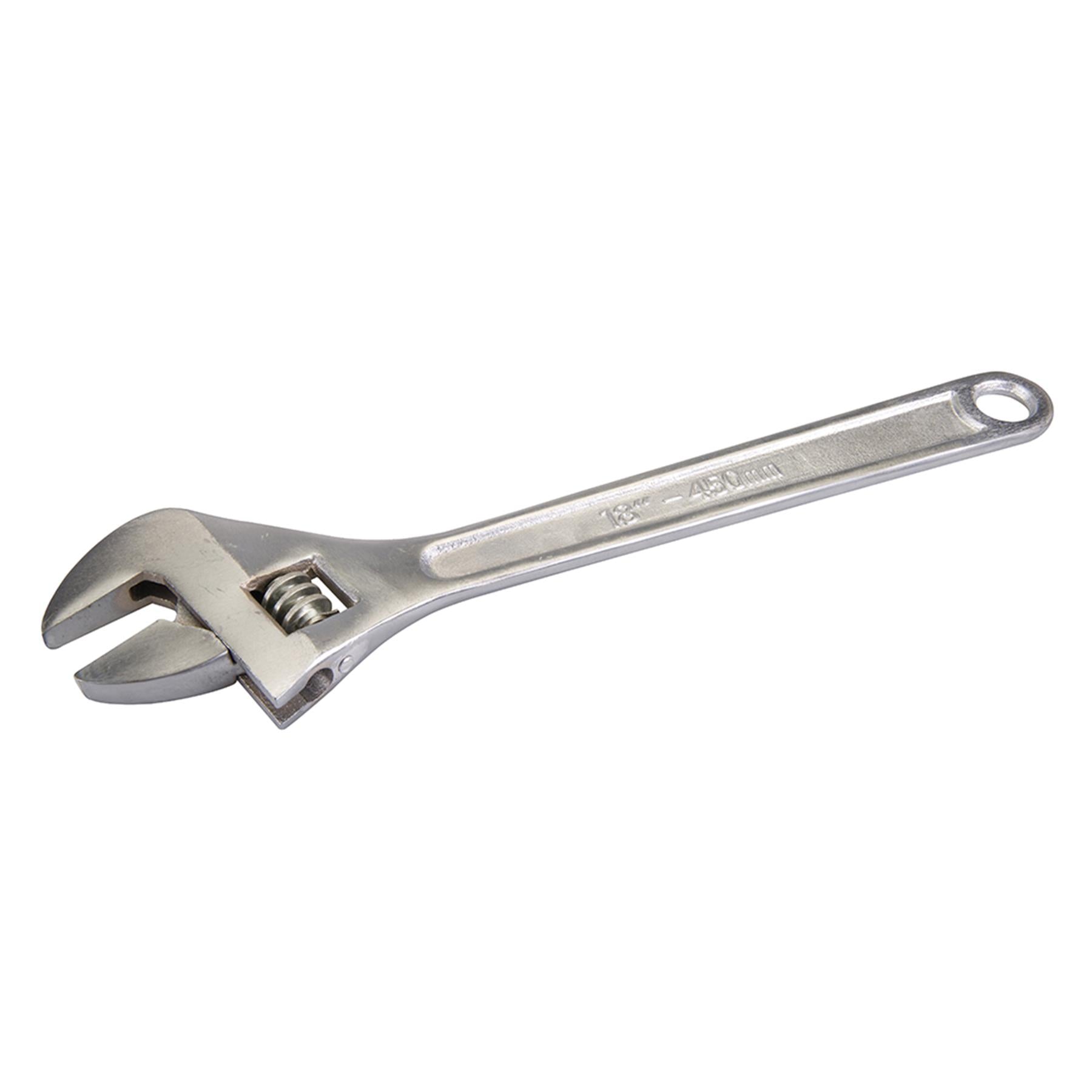 Adjustable Wrench 450mm Length - Jaw 50mm Drop-Forged Chrome Plated New