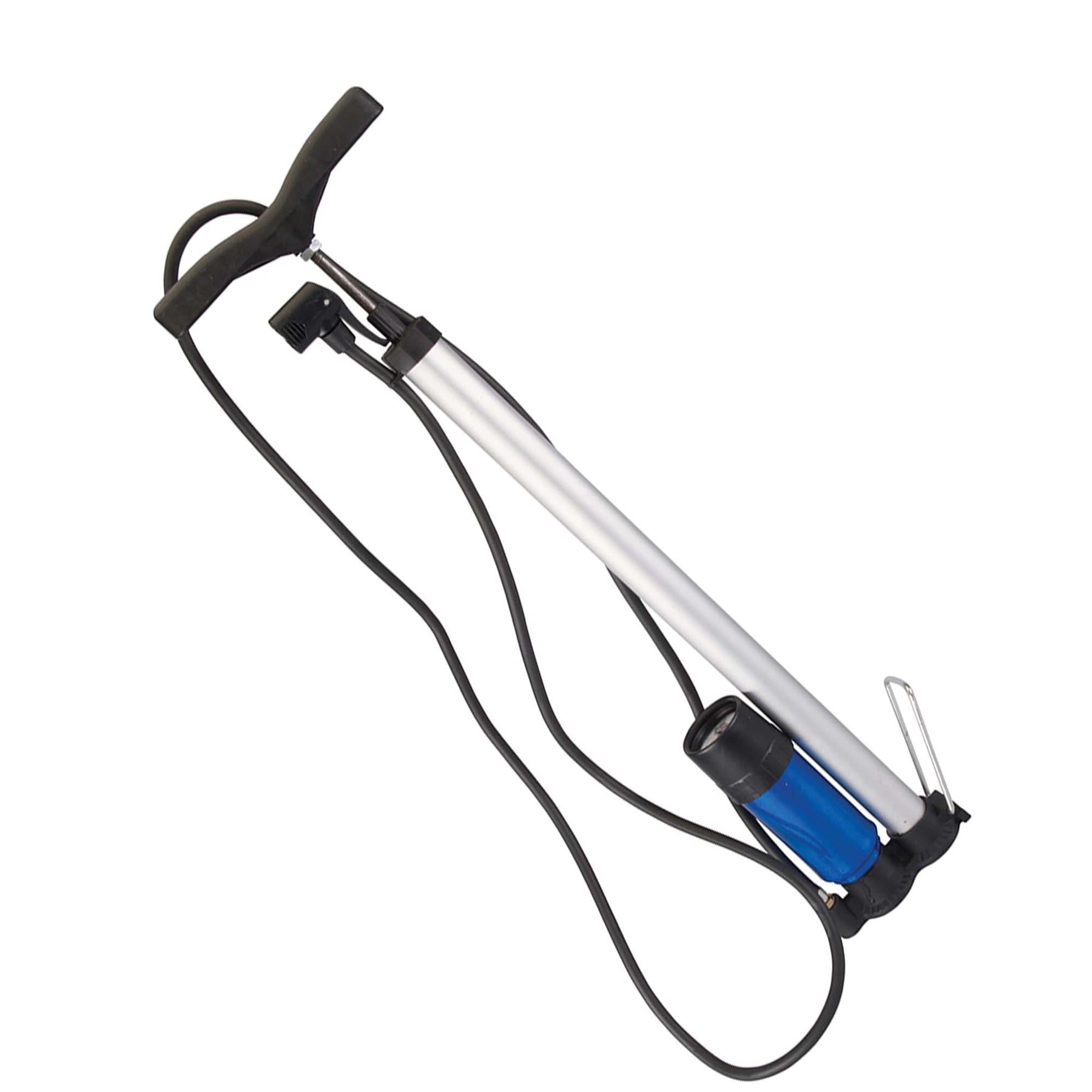 BICYCLE TRACK TYRE PUMP PRESTA SCHRADER WITH PRESSURE GAUGE