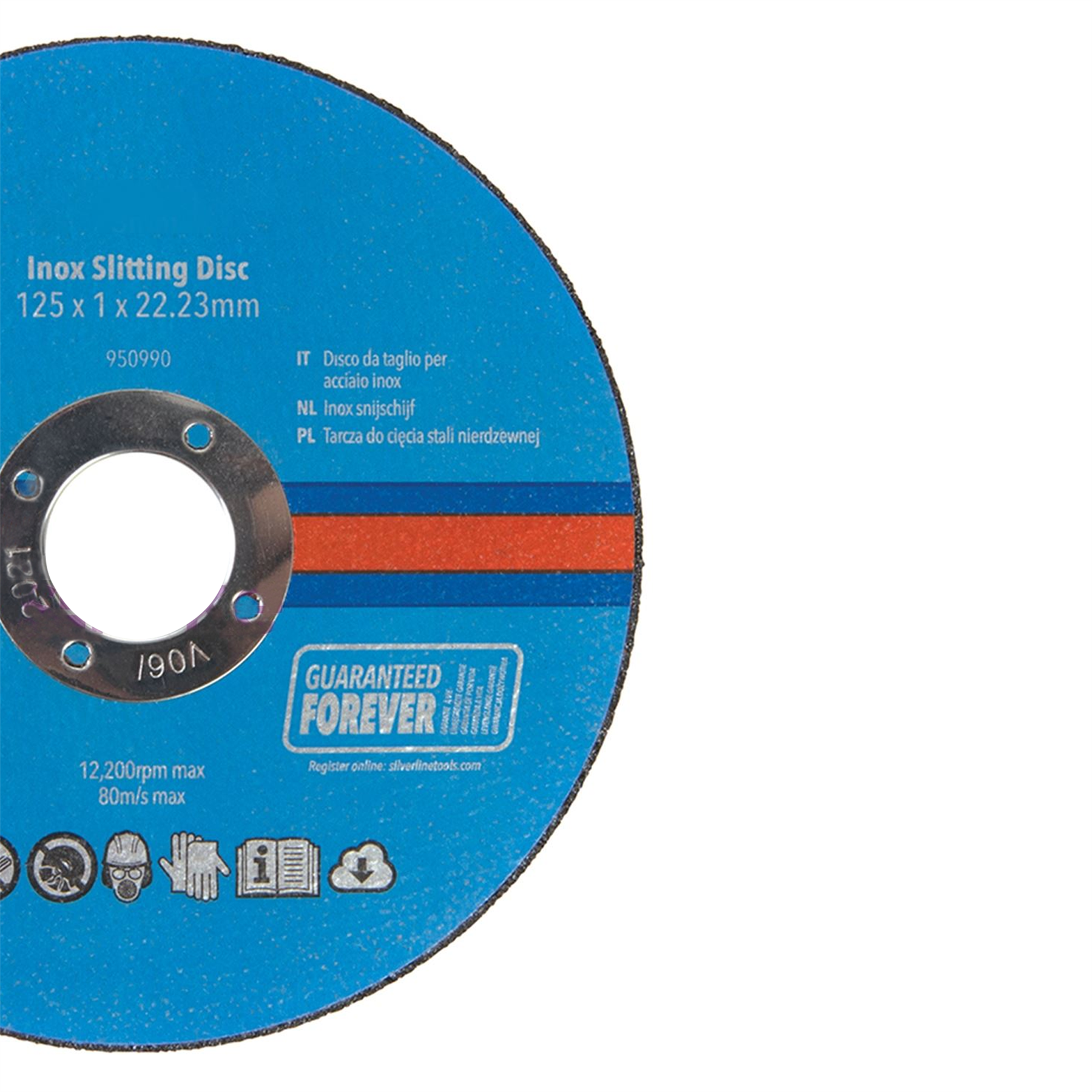 Inox Slitting Discs 10Pk For Cutting Stainless Steel 125 x 1 x 22.23mm