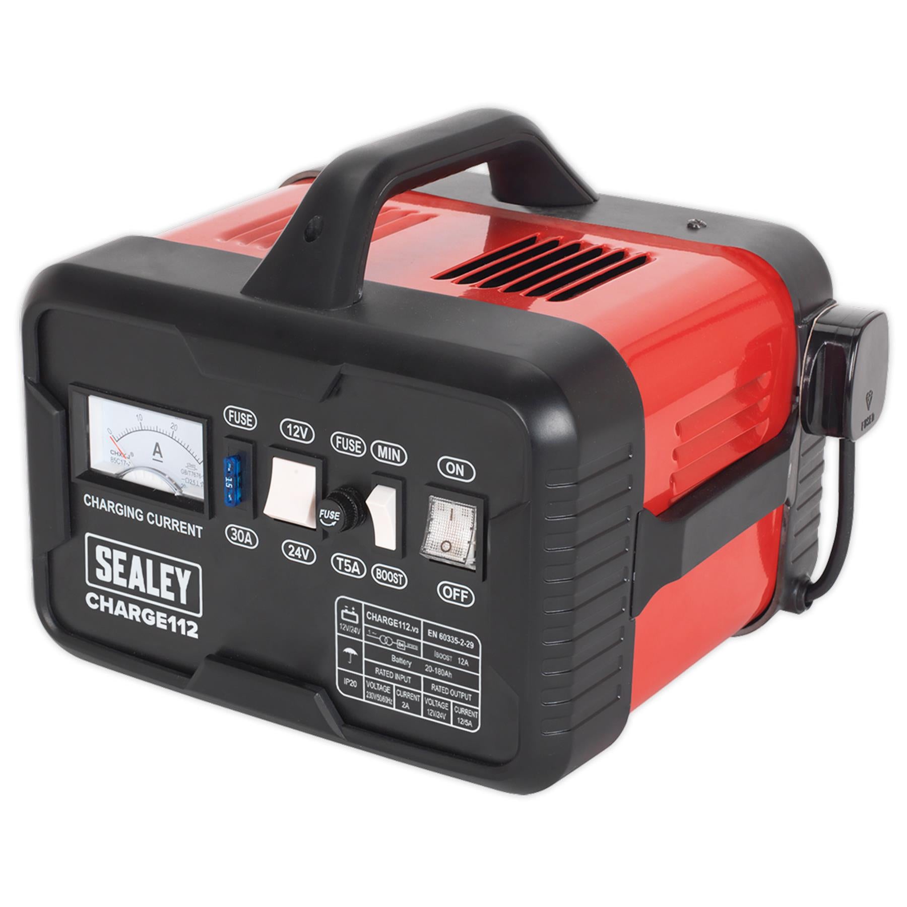 Sealey CHARGE112 Battery Charger 16Amp 12/24V 230V