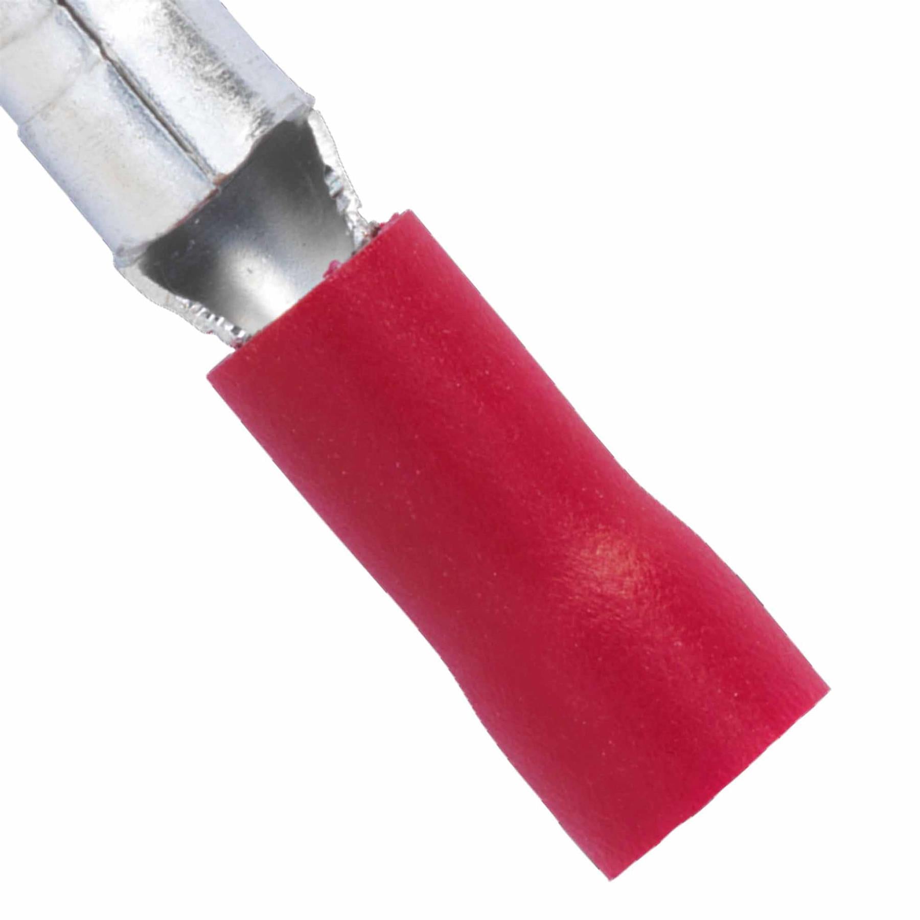 Bullet Terminal 4mm Male Red Pack of 100. RT11 Sealey