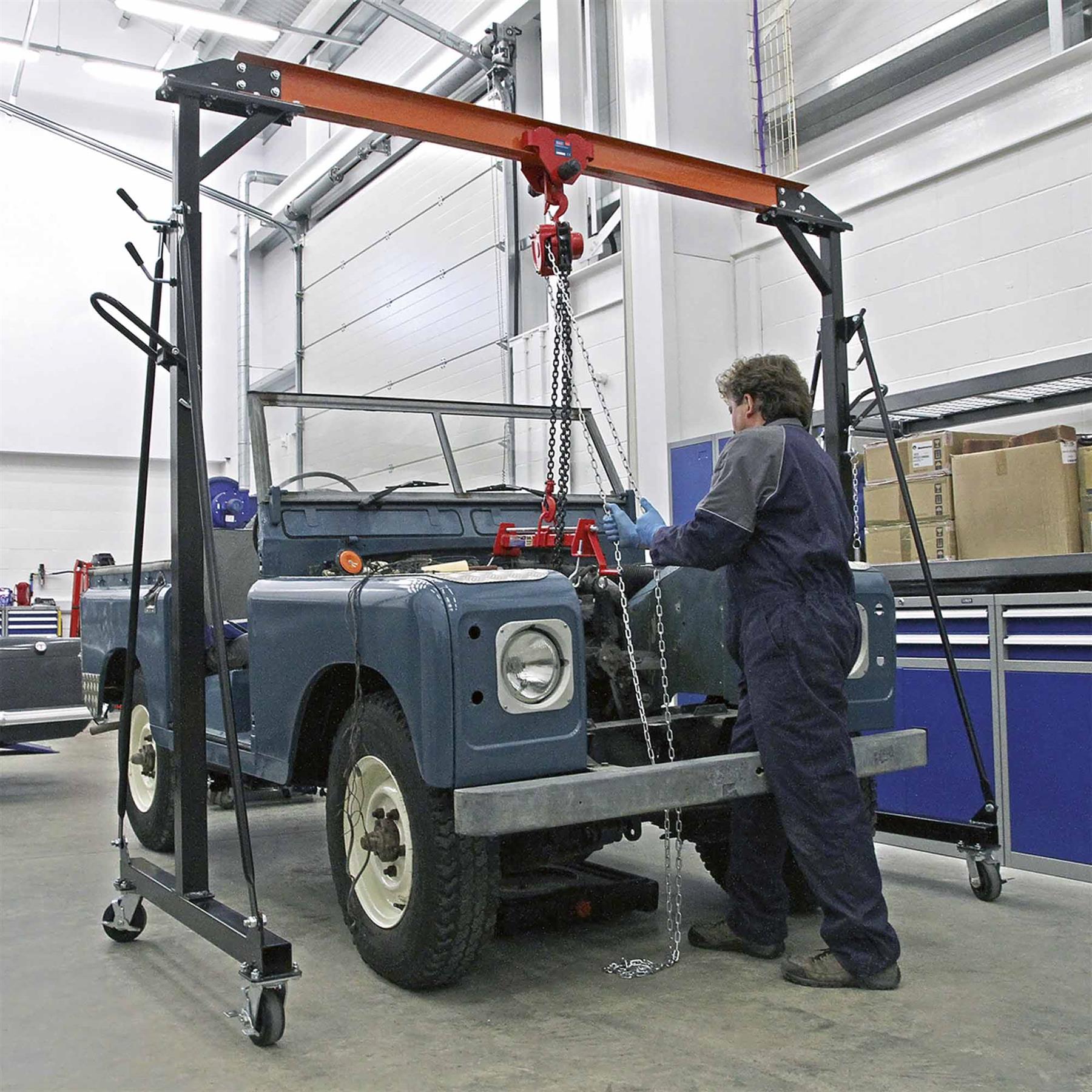 Sealey Tools SG1000 Portable Gantry Crane Adjustable 1 Tonne Lifting Mobile New