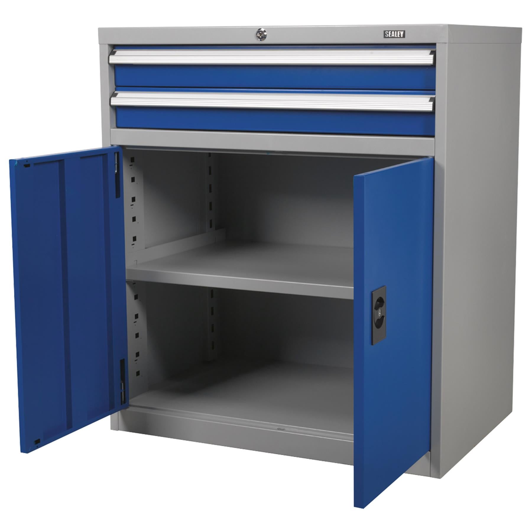 Sealey Industrial Cabinet 2 Drawer & 1 Shelf Double Locker