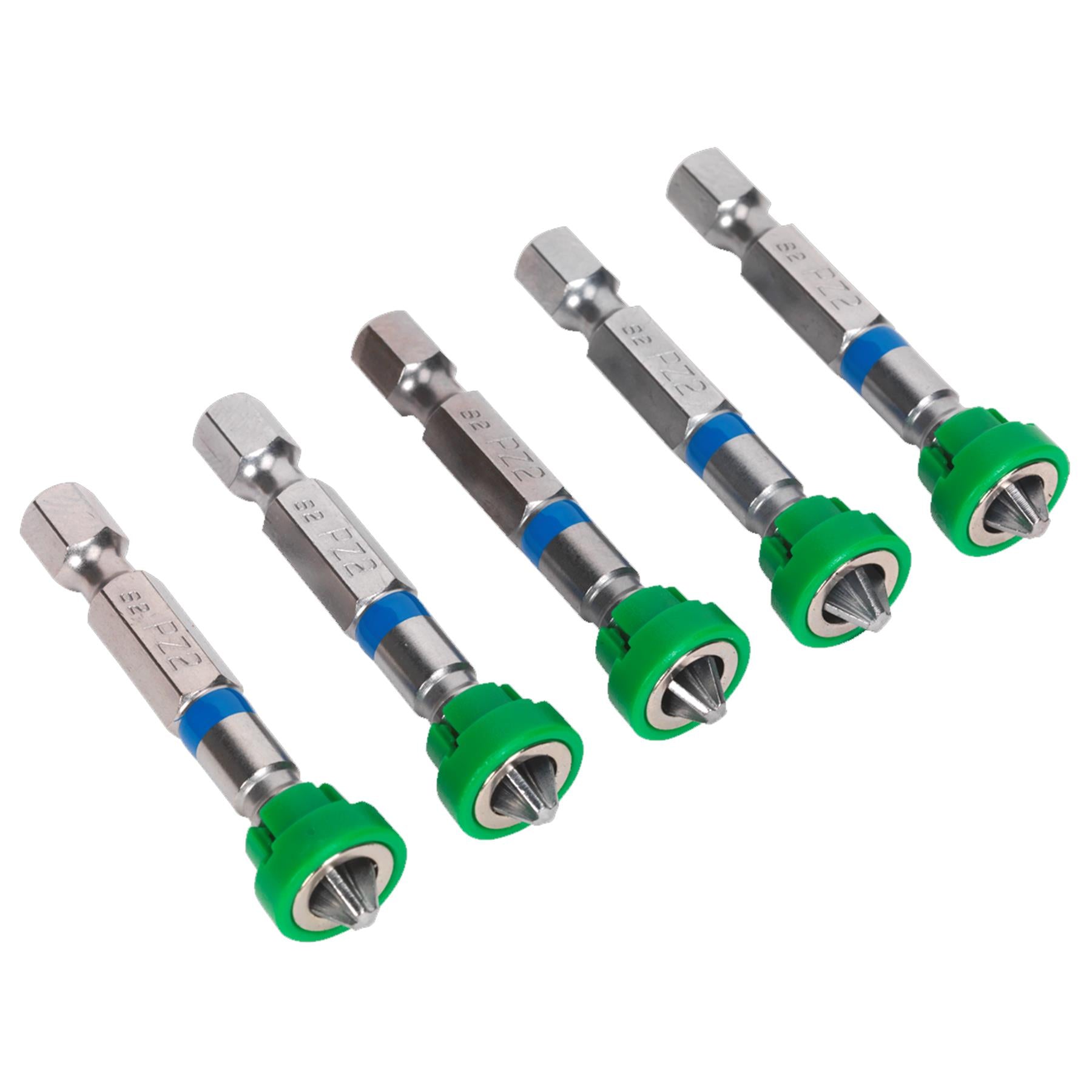 Sealey Power Tool Bit Pozi #2 with Magnetic Holder S2 50mm Pack of 5