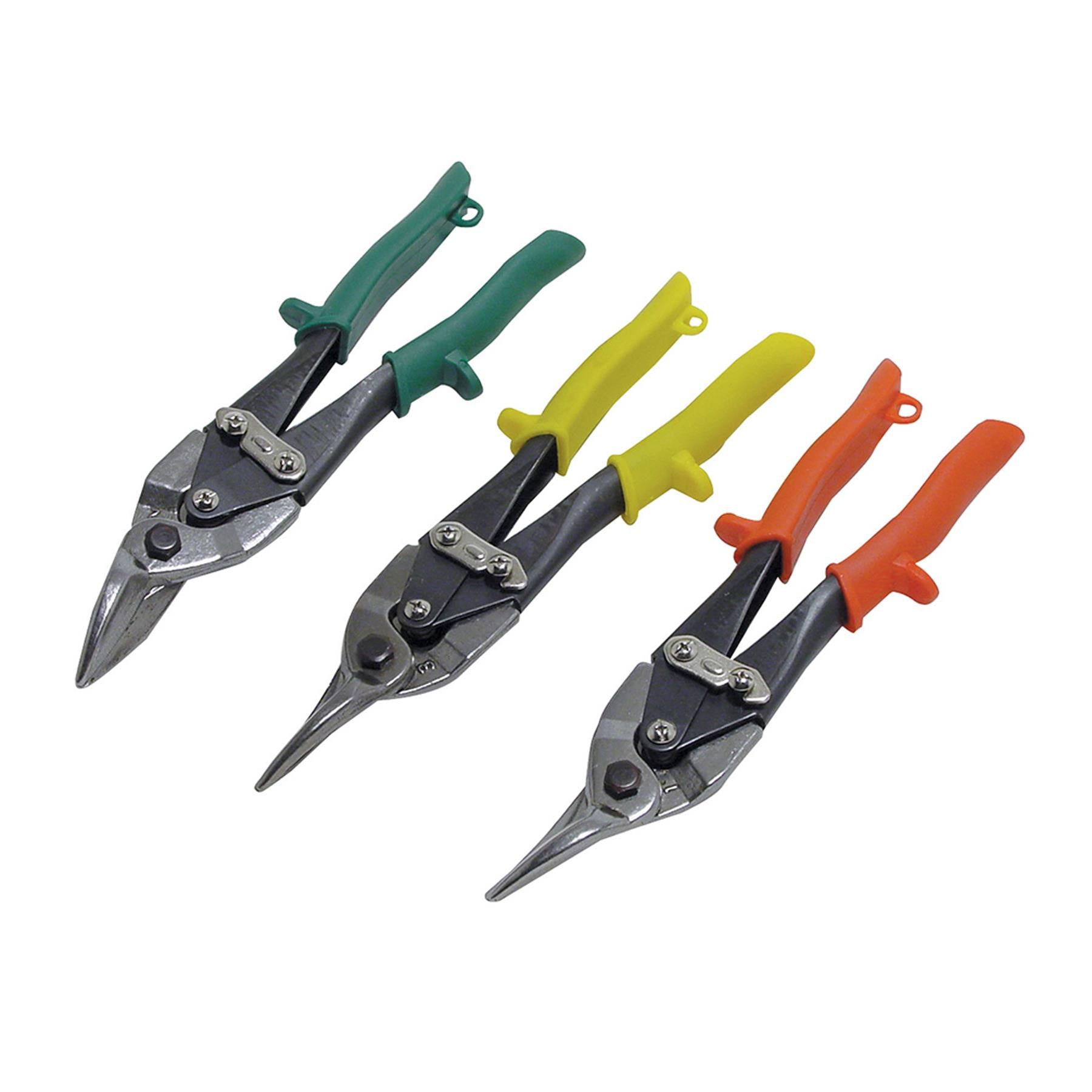 3Pce Aviation Tin Snips Set 250mm Chrome Vanadium Steel Blades Brand New