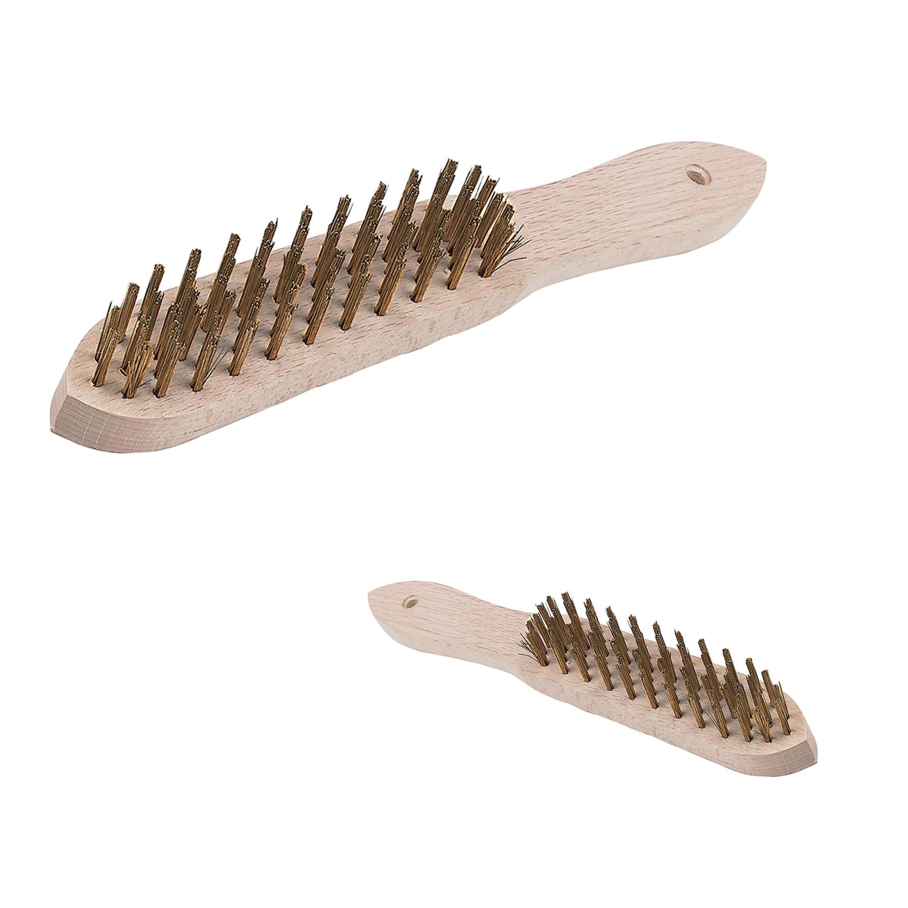 Brassed Wire Brush 4 Row Removing Rust Scale Surface Preparation Cleaning Garage
