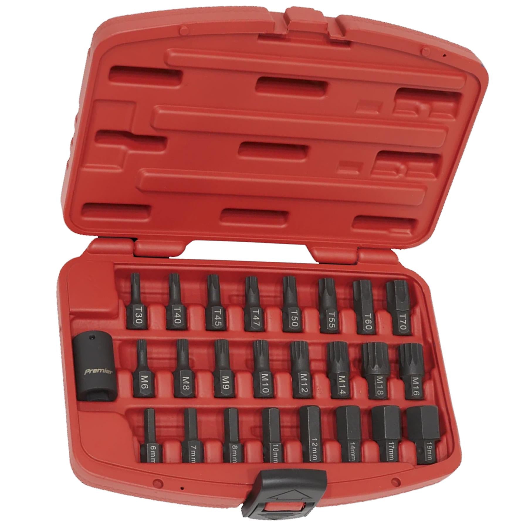 Sealey Impact TRX-Star*/Hex/Spline Bit Set 25pc 1/2"Sq Drive
