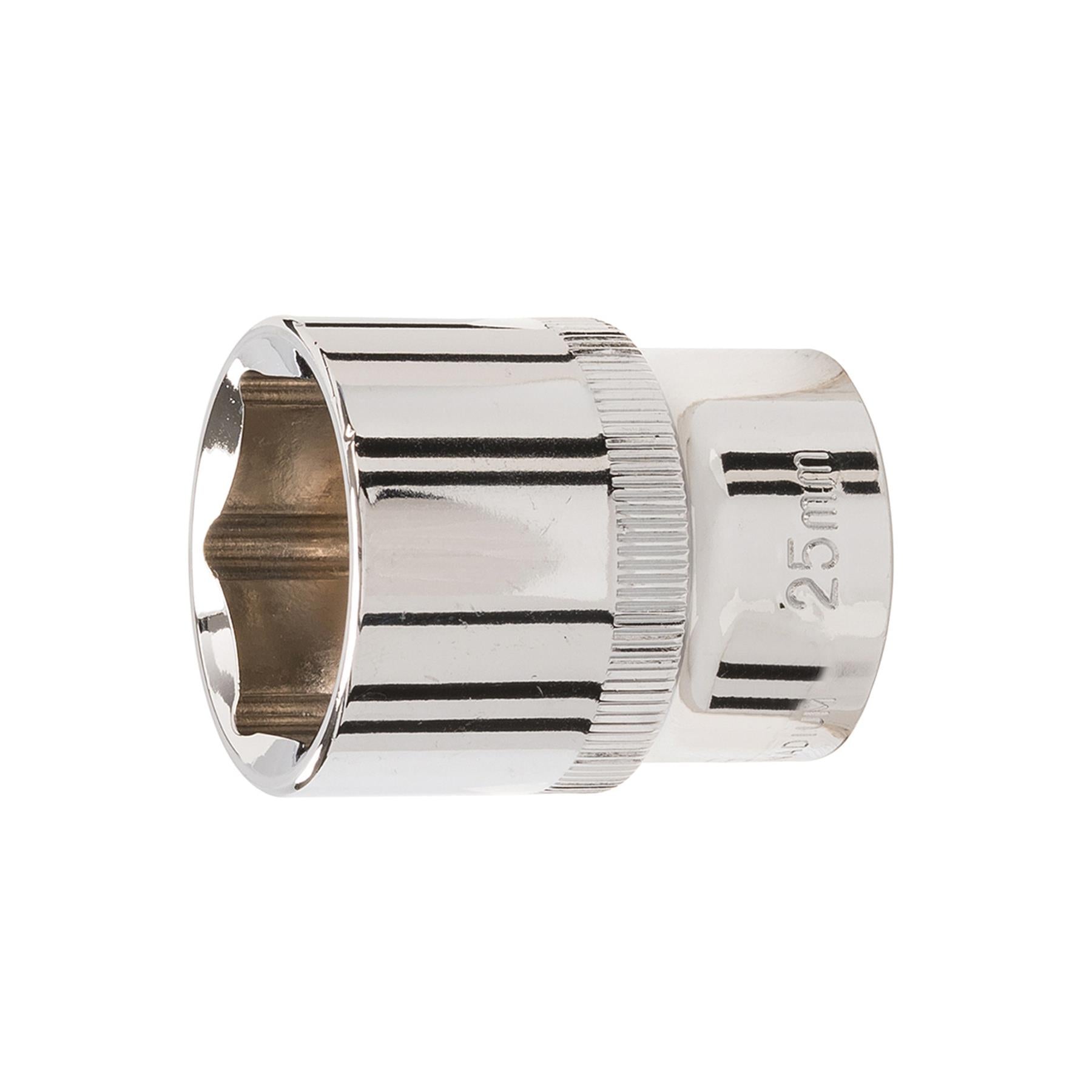 Socket 1/2" Drive Metric Hex Square 25mm Individual Hex Polished Crv Quality