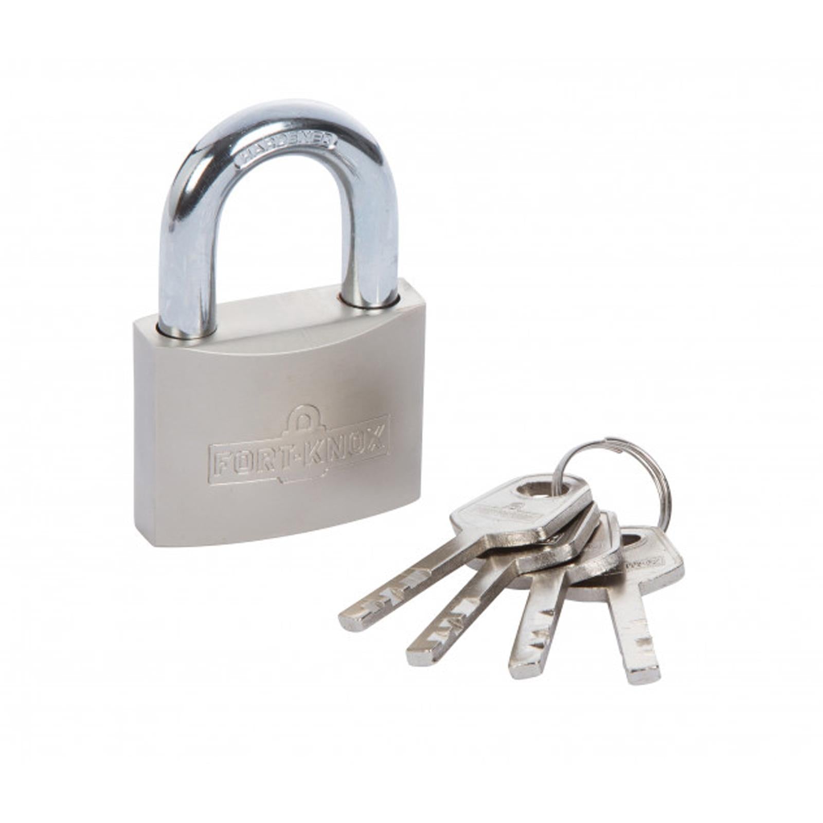 Bluespot 40mm Satin Finish Padlock Hardened Shackle Brass Cylinder 4 Keys