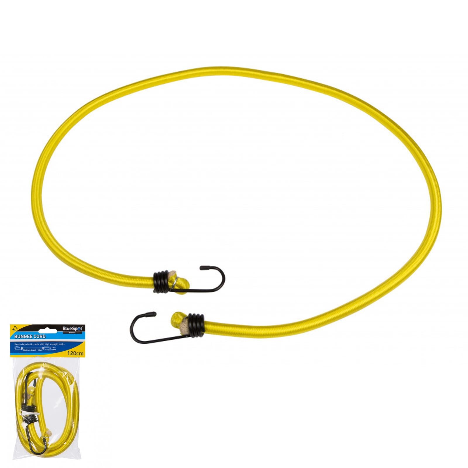 Bluespot 120cm Bungee Straps Cords 12mm With Hooks Elasticated Rope Cord Car