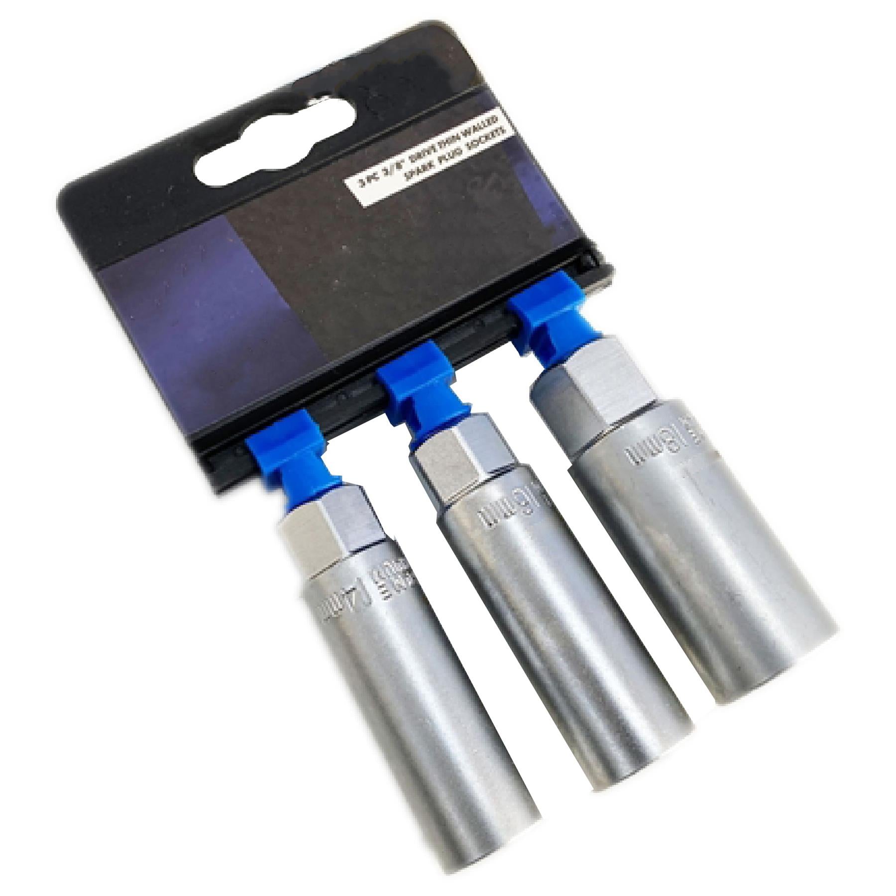 3/8 Dr. Spark Plug Socket Metric Thin Wall Design 14 16 18mm Satin Finish Tools