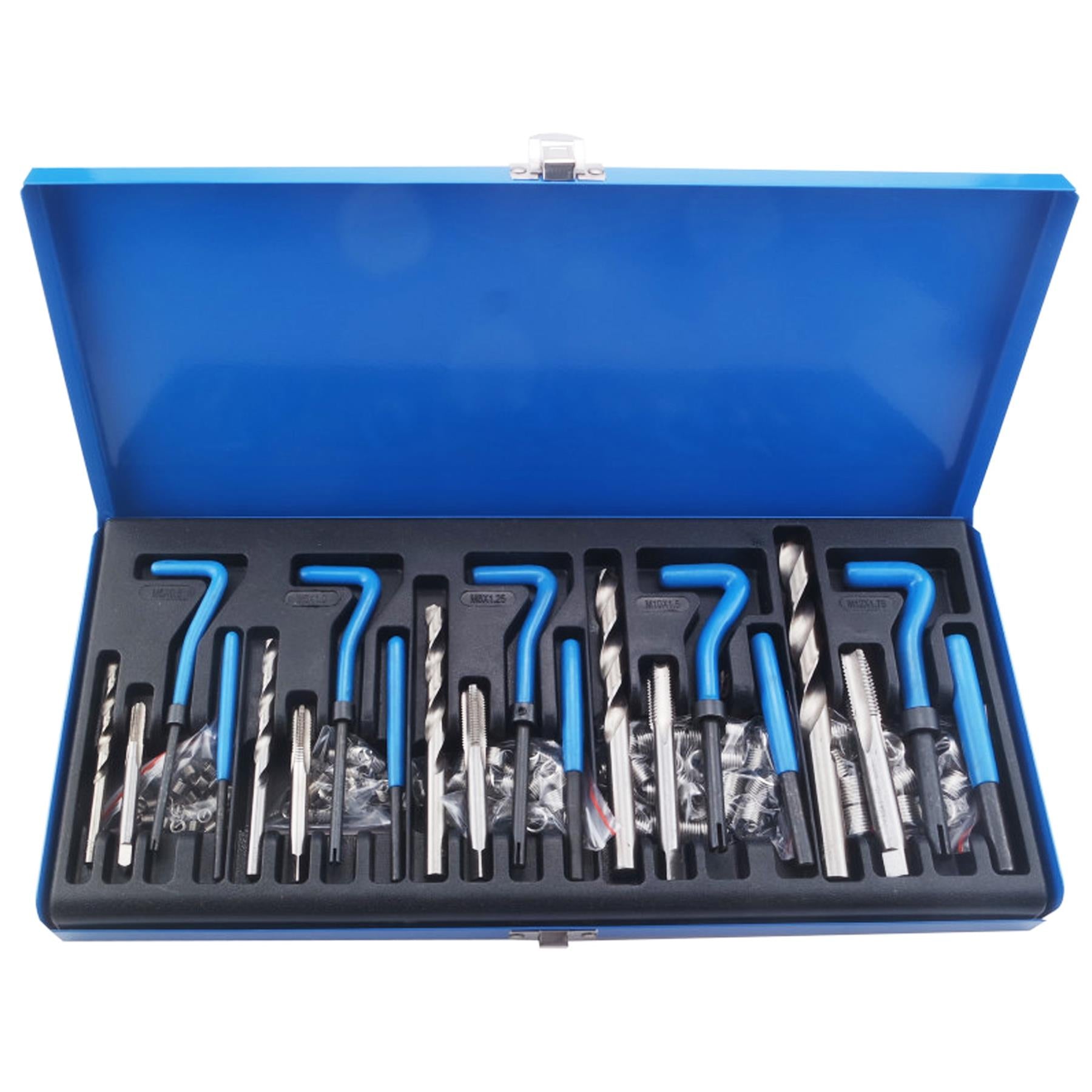 BlueSpot 131pc Helicoil Thread Repair Threaded Tool Twist Drill Bit Kit M5 - M12