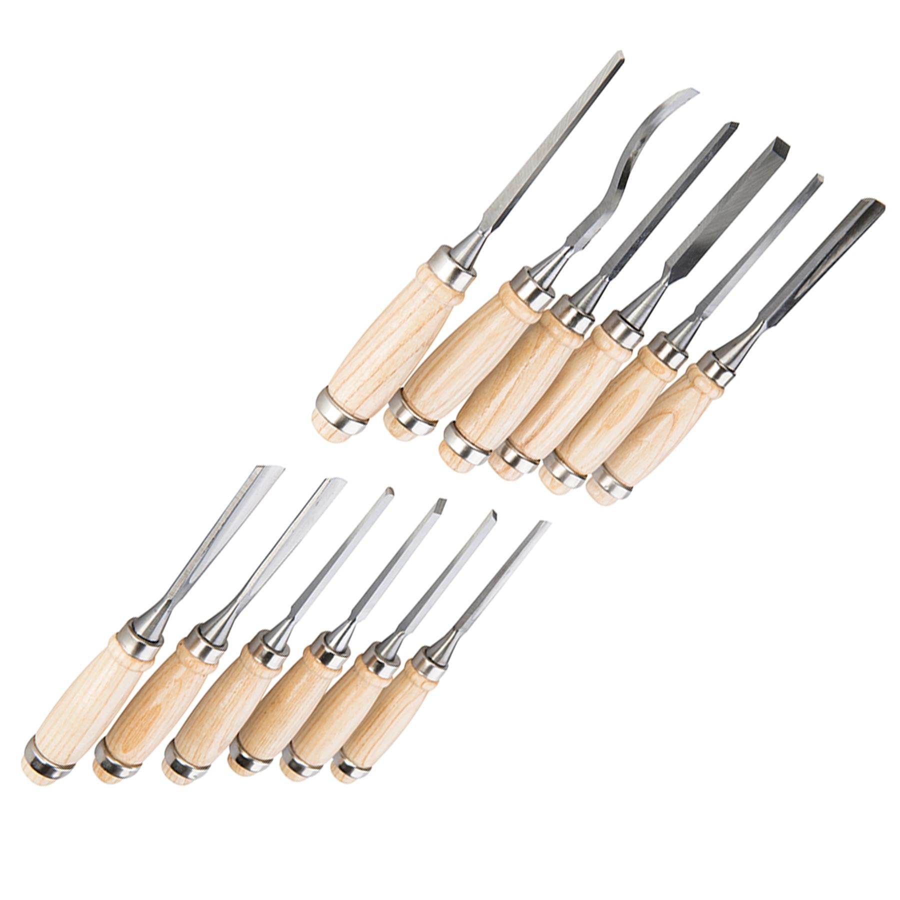 Precision Wood Carving Set 12pce Woodwork Chisels Detailed 200mm Wood Carving