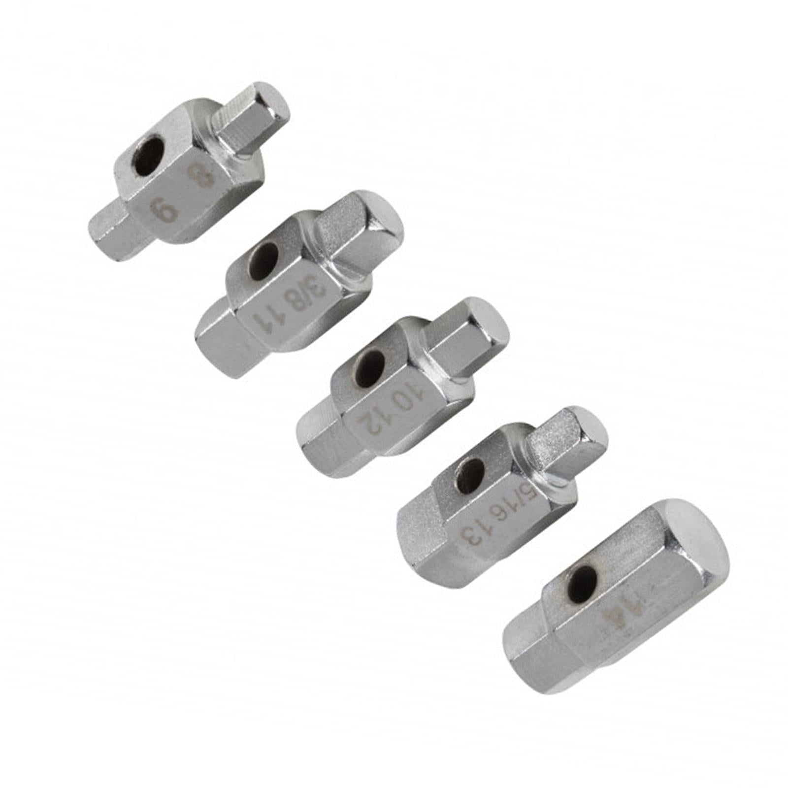 BlueSpot 5pc Double Sided Oil Sump Drain Plug Axle Gearbox Tool Key Socket Set