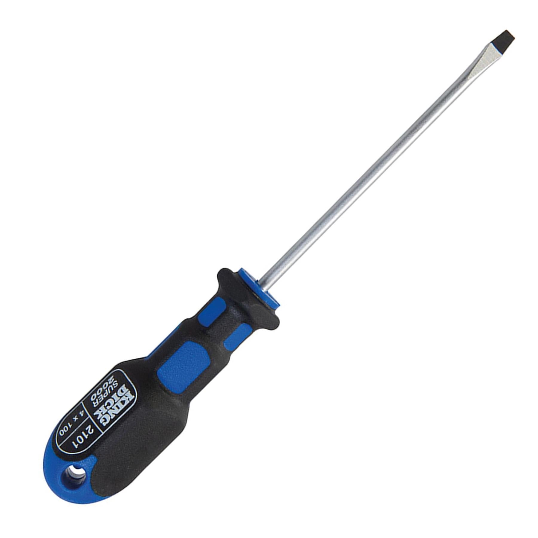 King Dick 4 X 100mm Slotted Screwdriver British Made Soft Grip