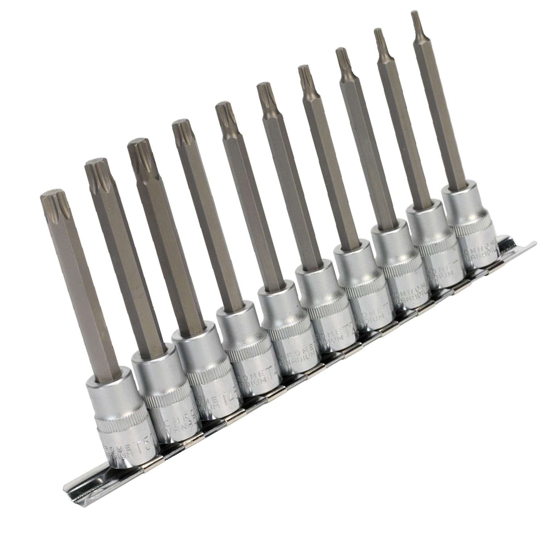 Sealey TRX-Star* Socket Bit Set 10pc 3/8"Sq Drive 100mm