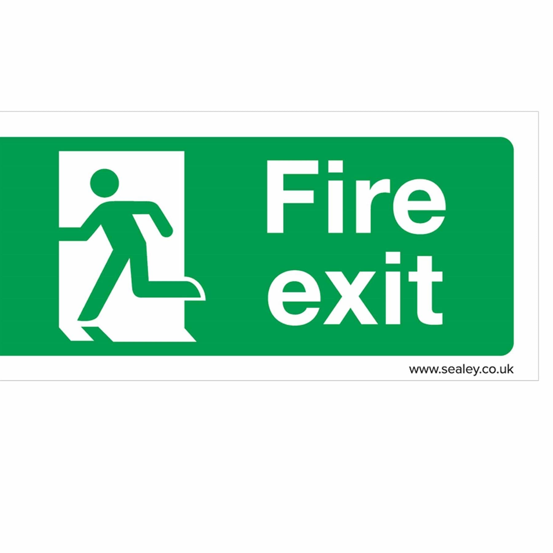 Sealey Safety Sign - Fire Exit (Left) - Self-Adhesive Vinyl