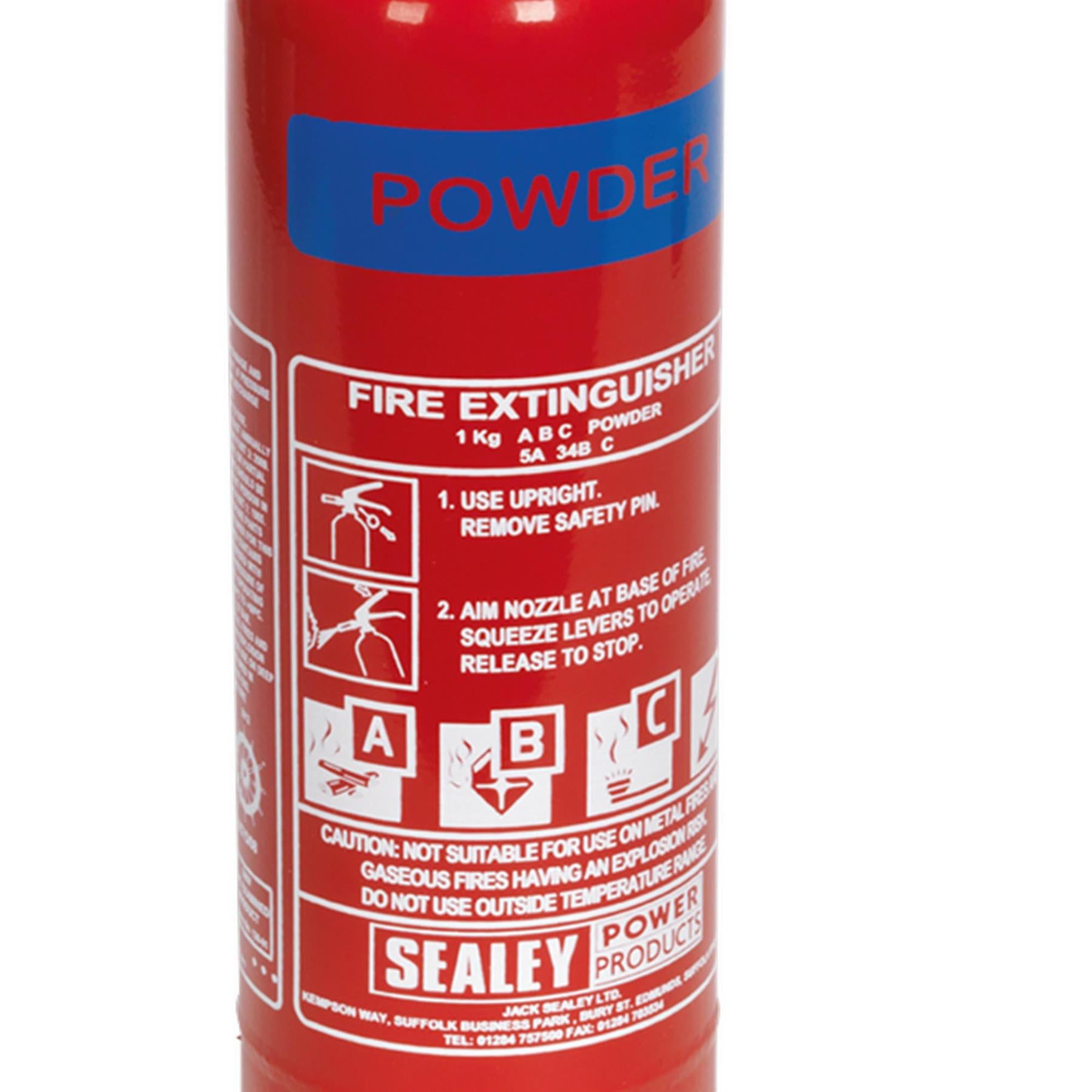 Sealey Fire Extinguisher 1kg Dry Powder