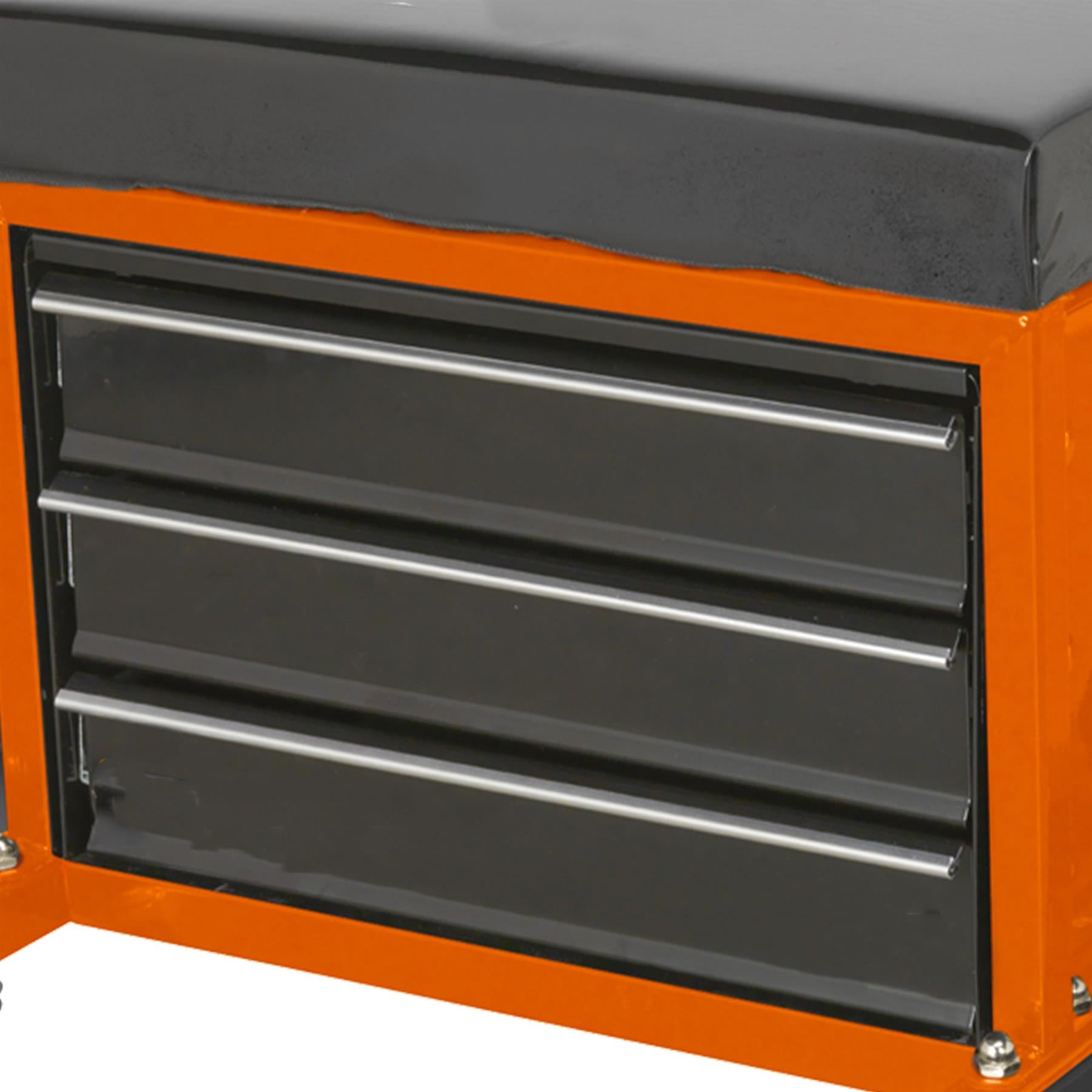 Sealey Mechanic's Utility Seat & Toolbox - Orange