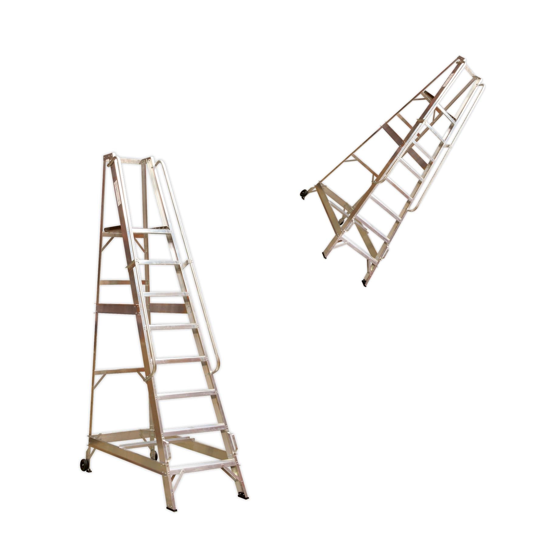 Sealey Warehouse Steps 10-Tread - Non-Slip Safety Hand Rails WS10