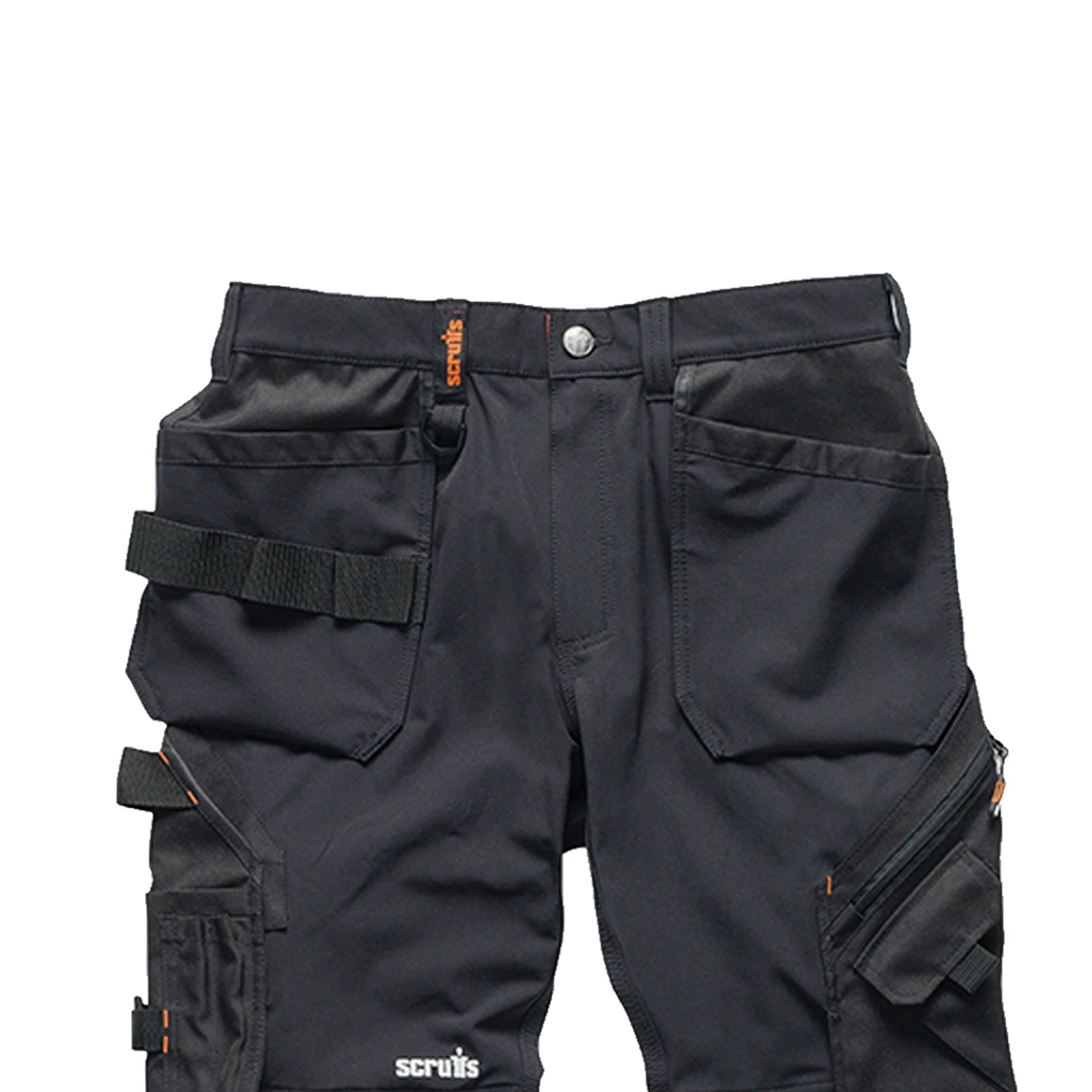 Scruffs Black Flex Work Flexible Slim Fit Trousers - Pro Flex Plus Holster 40R