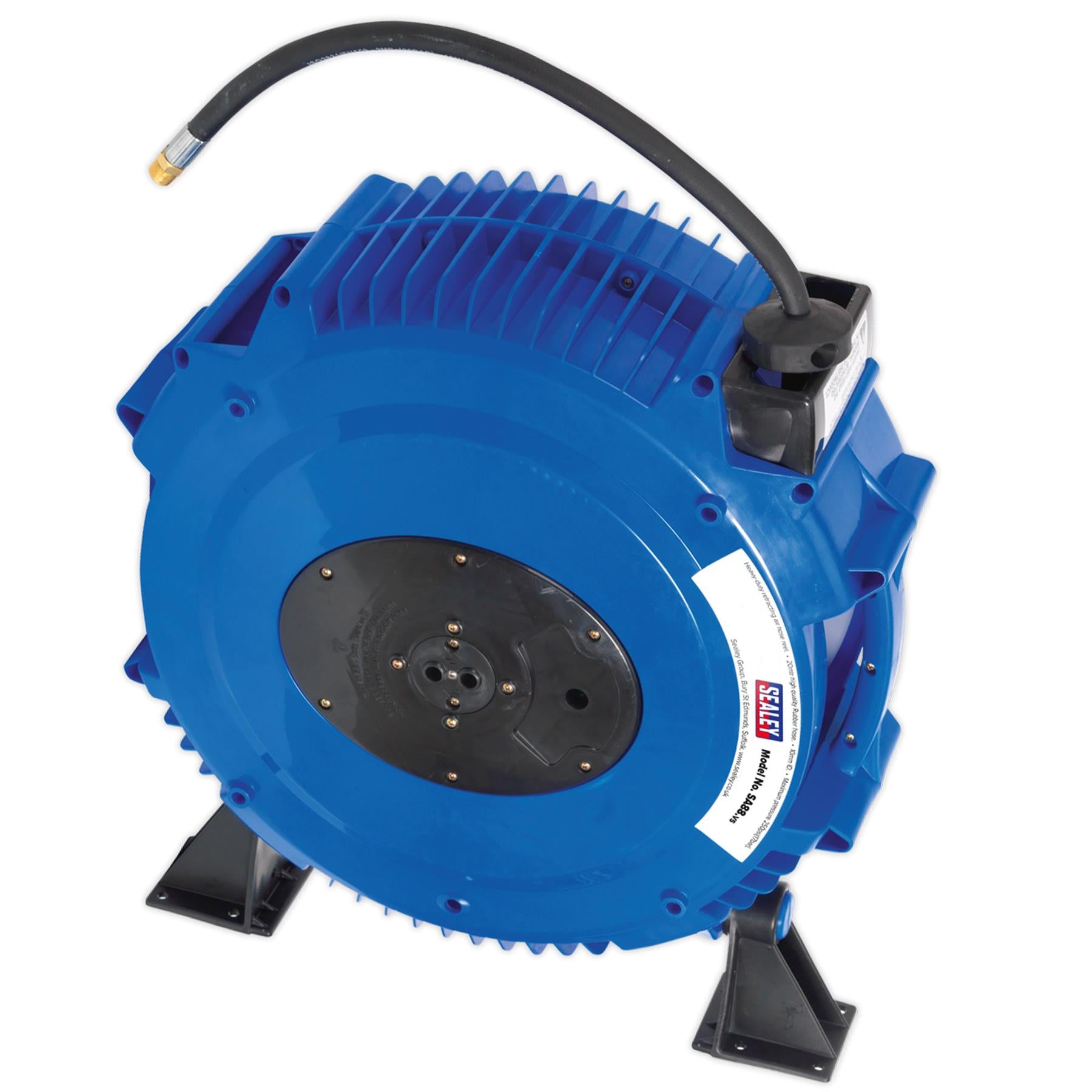 Sealey Retractable Air Hose Reel 20m 10mm ID Rubber Hose